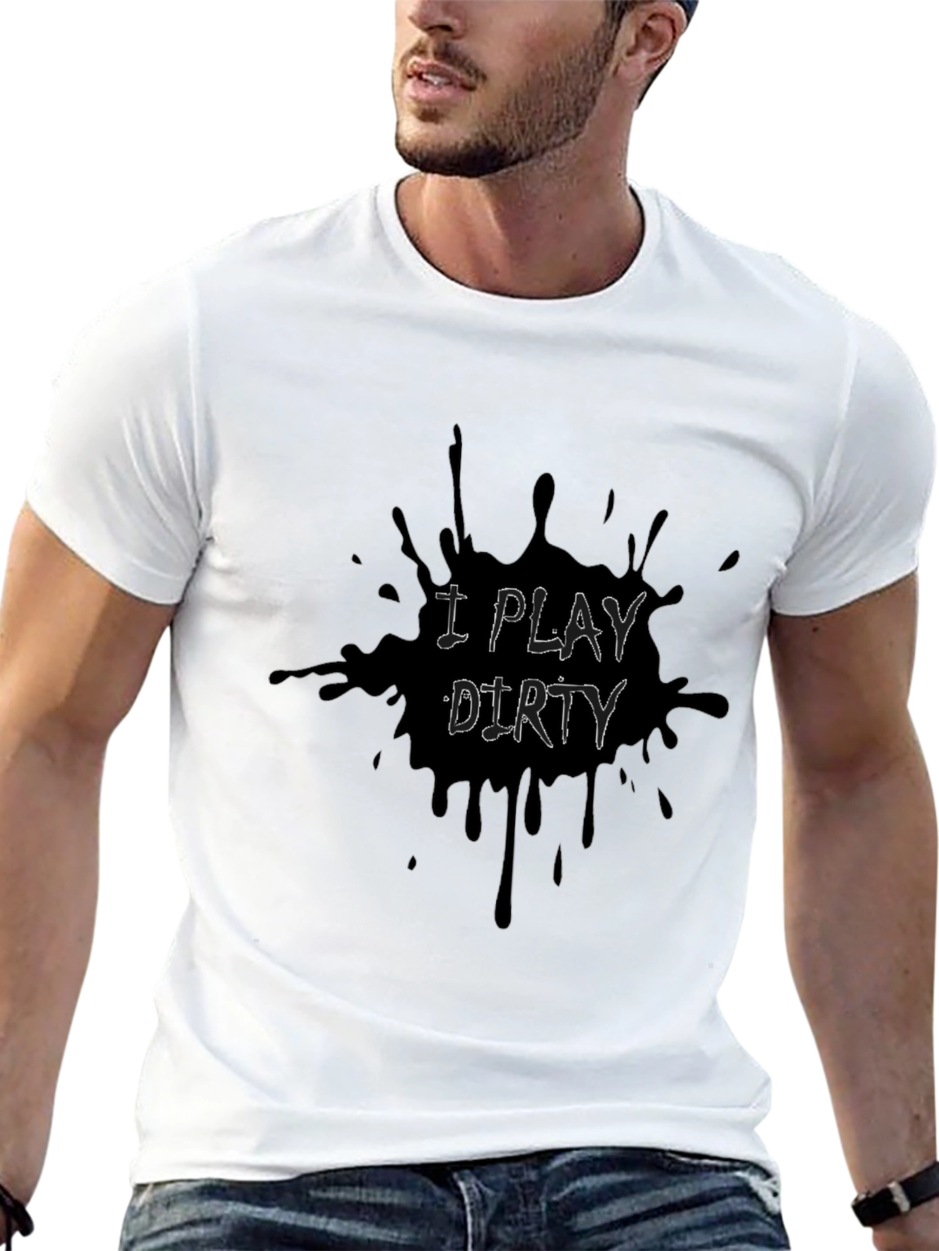 Black I Play Dirty Men's Graphic T-Shirt - Black view 13