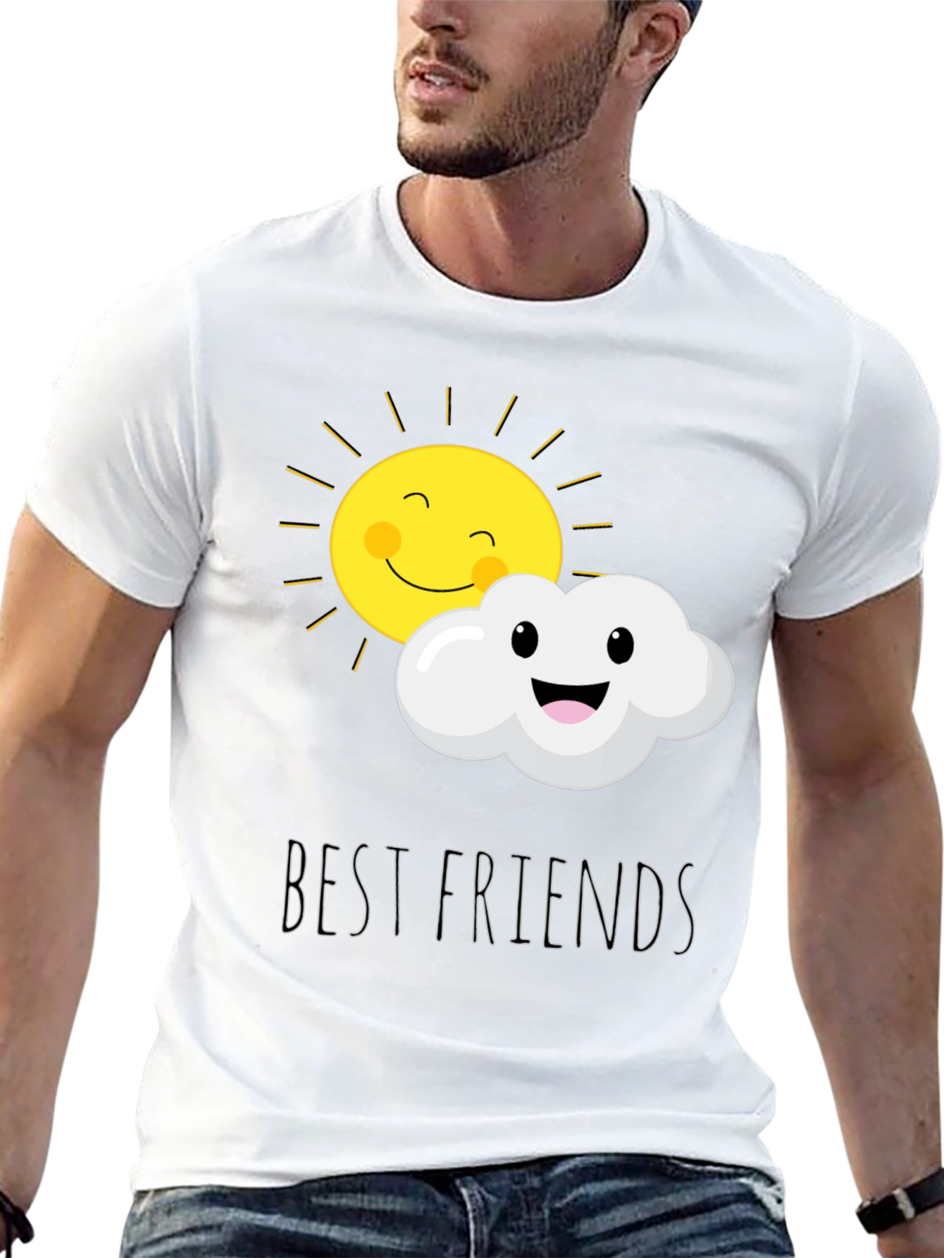 Black Best Friends Sun and Cloud Graphic T-Shirt view 13