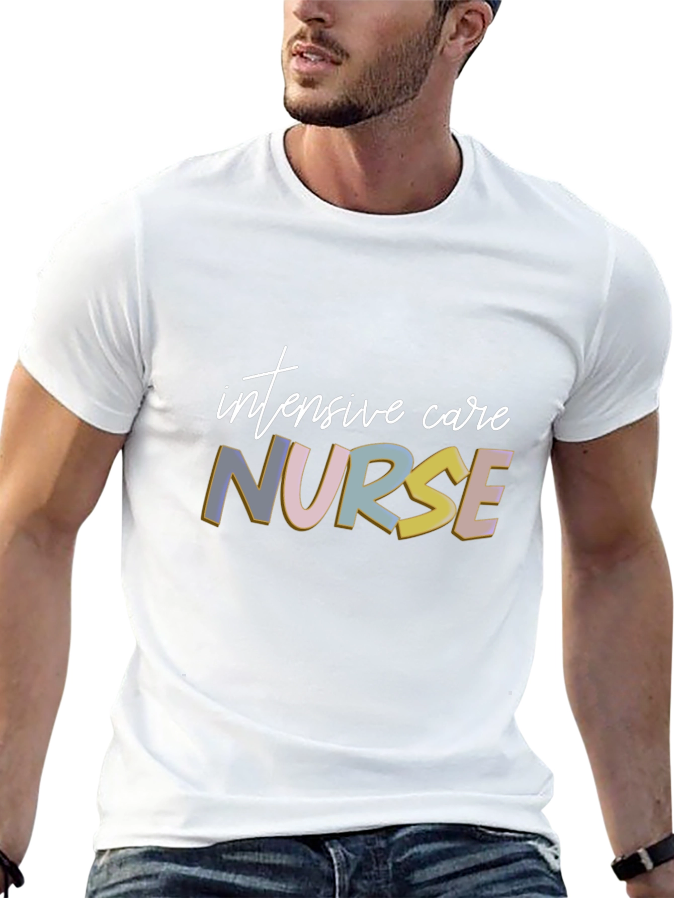 Black Intensive Care Nurse Graphic T-Shirt view 13