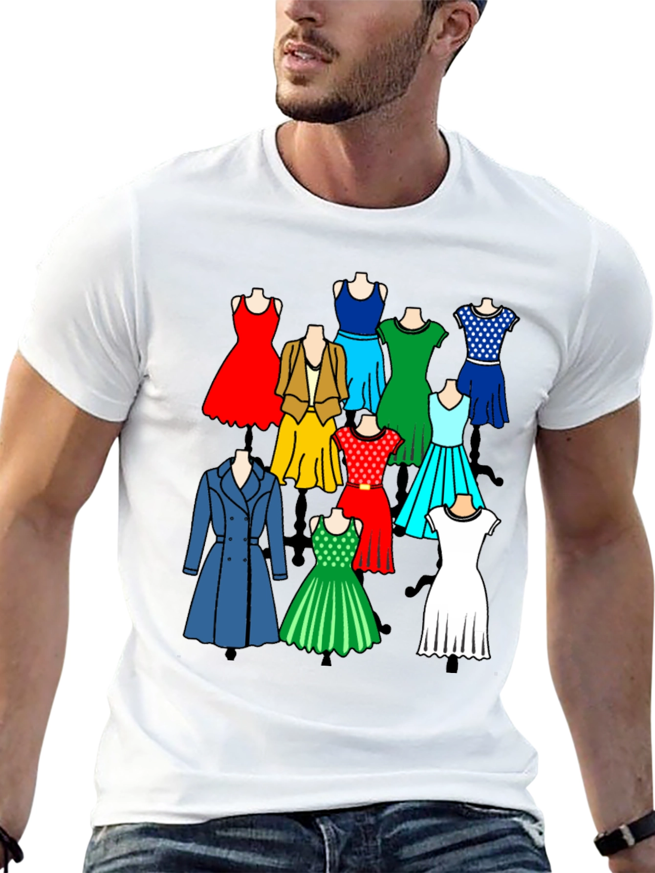 Black Colorful Dresses Graphic Tee view 13