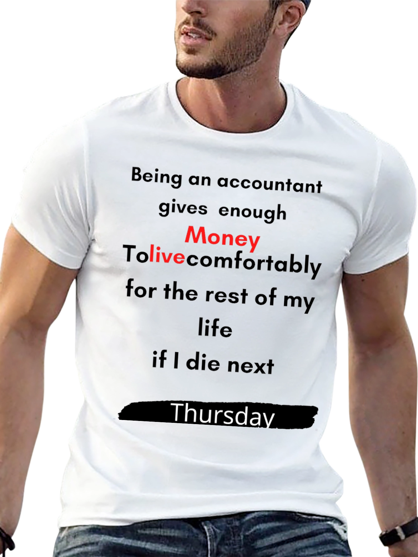 Black Accountant Money Thursday Graphic T-Shirt view 13