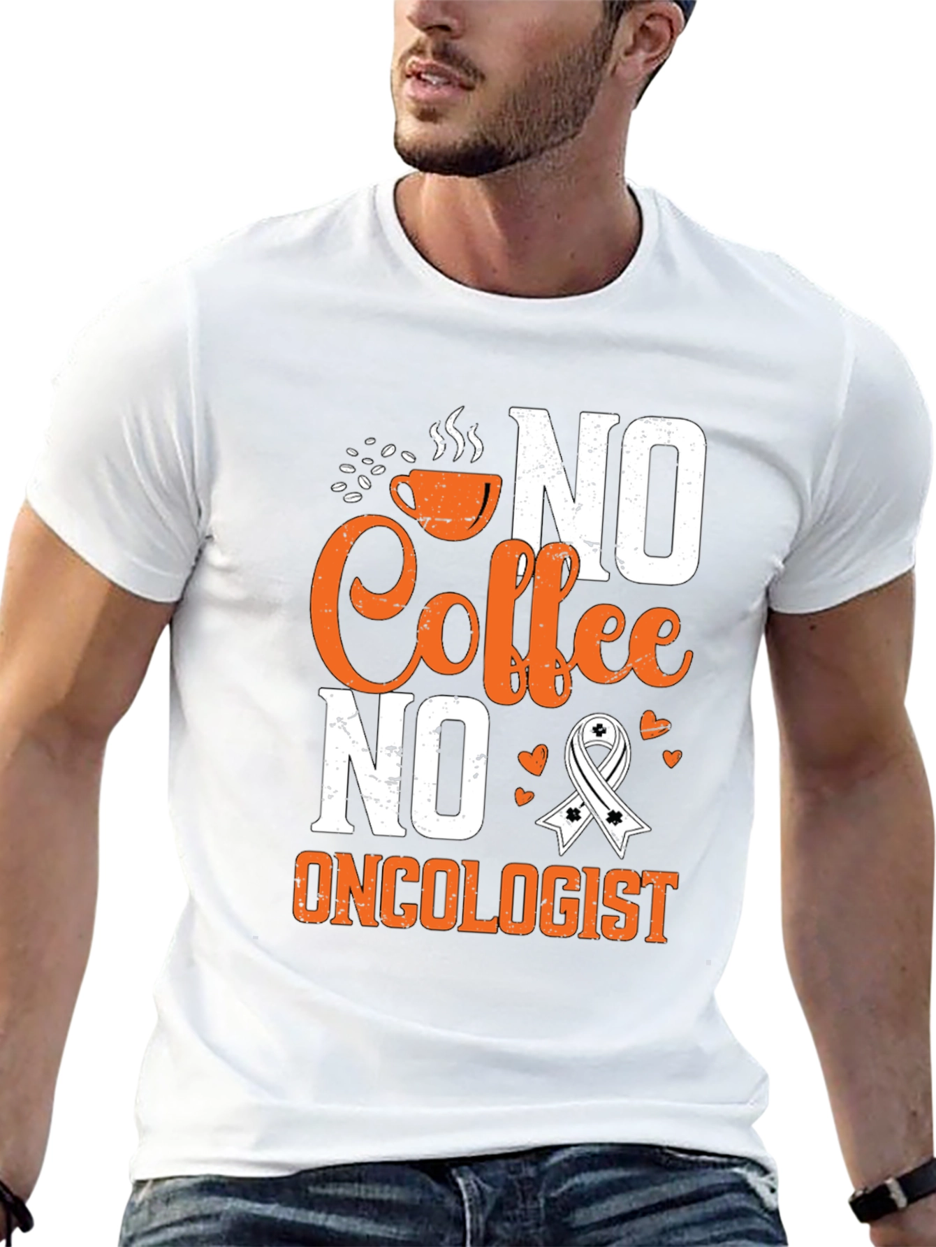 Black No Coffee No Oncologist T-Shirt, Cancer Awareness view 13