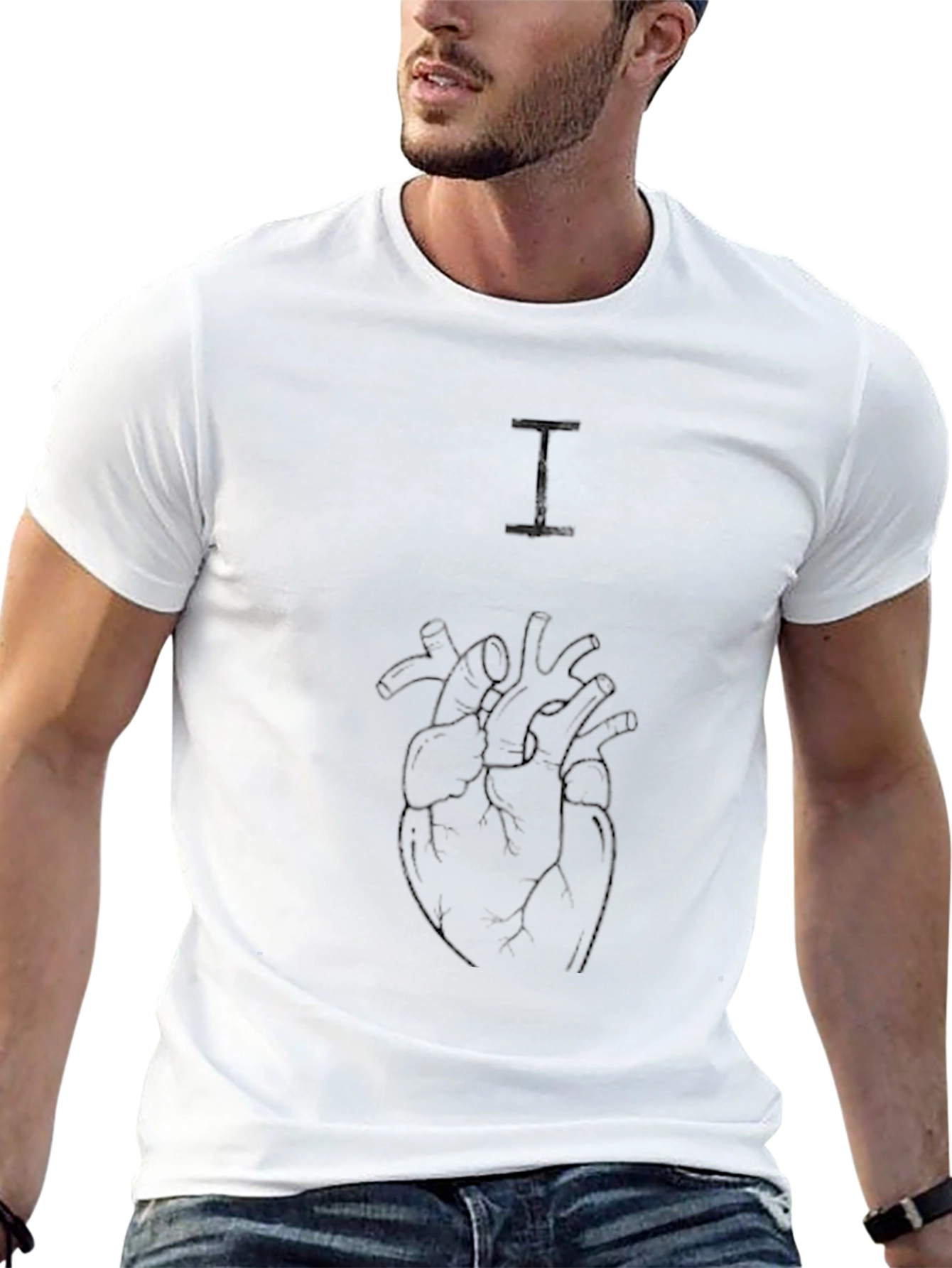 Black Anatomical Heart Tee - Mens Graphic T-Shirt view 13