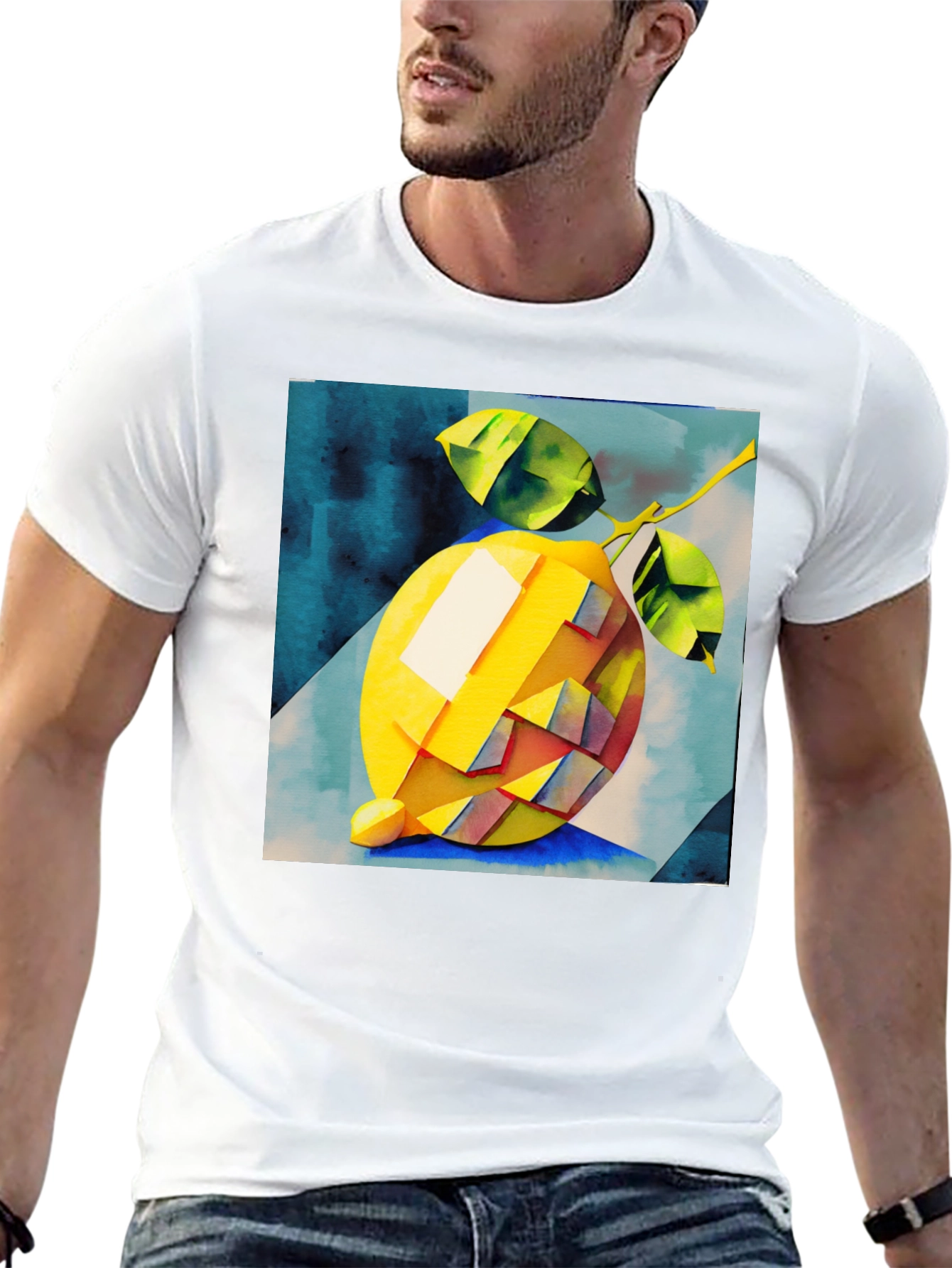 Black Abstract Lemon Graphic Tee - Stylish & Unique Design view 13