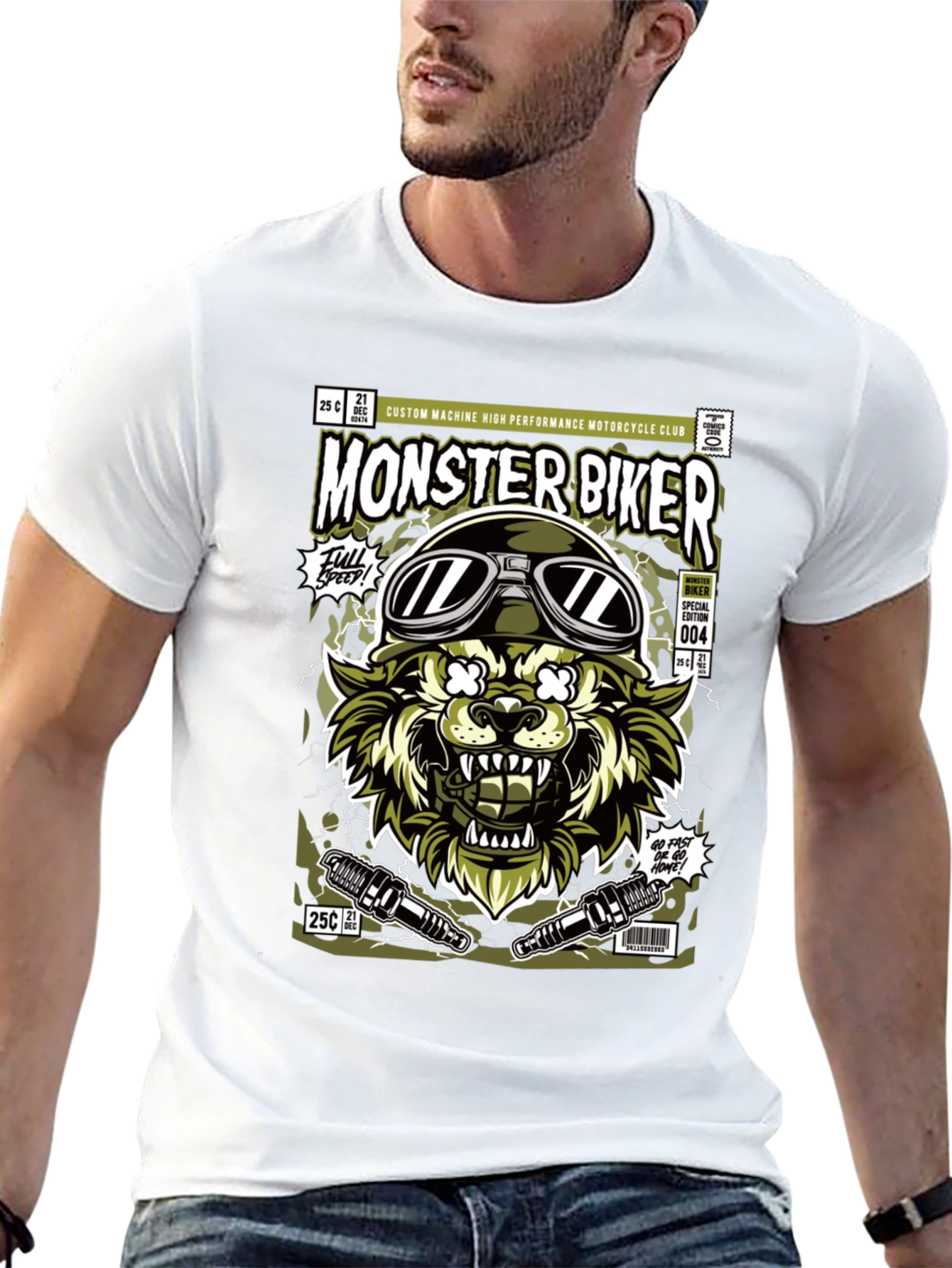 Monster Biker Graphic Tee - 13