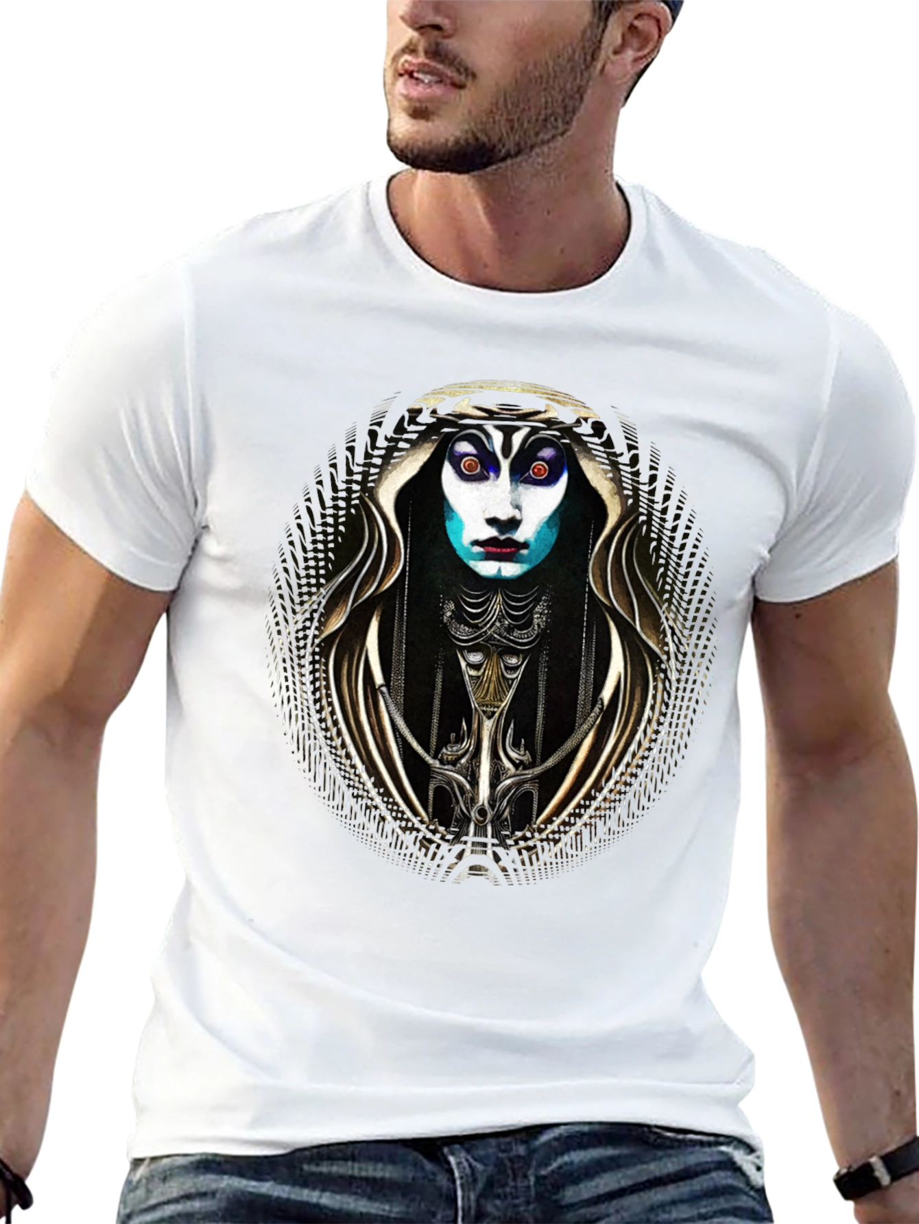 Black Surreal Art T-Shirt: Unique Graphic Tee view 13
