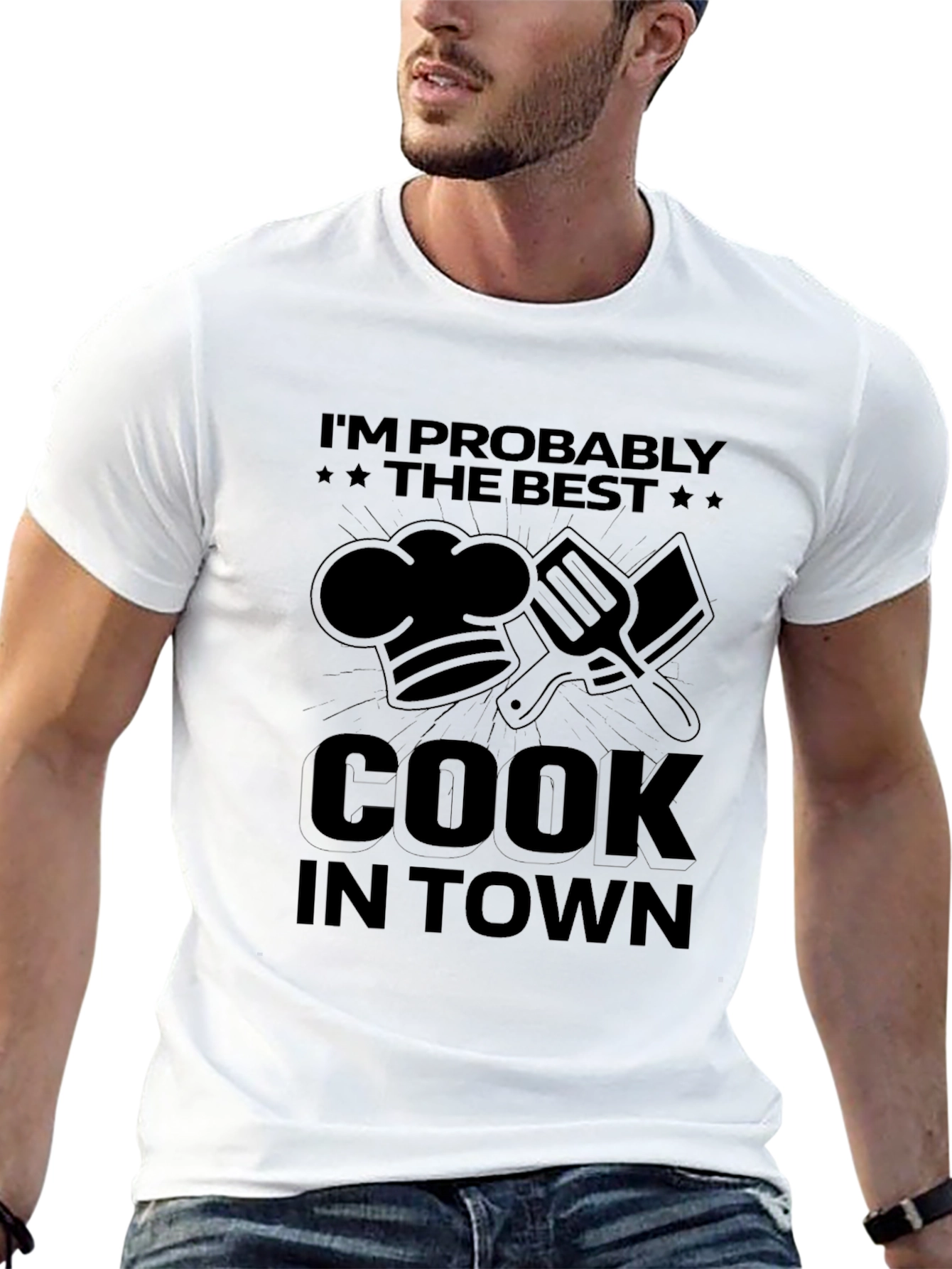 Black Best Cook in Town T-Shirt Funny Chef Shirt view 13