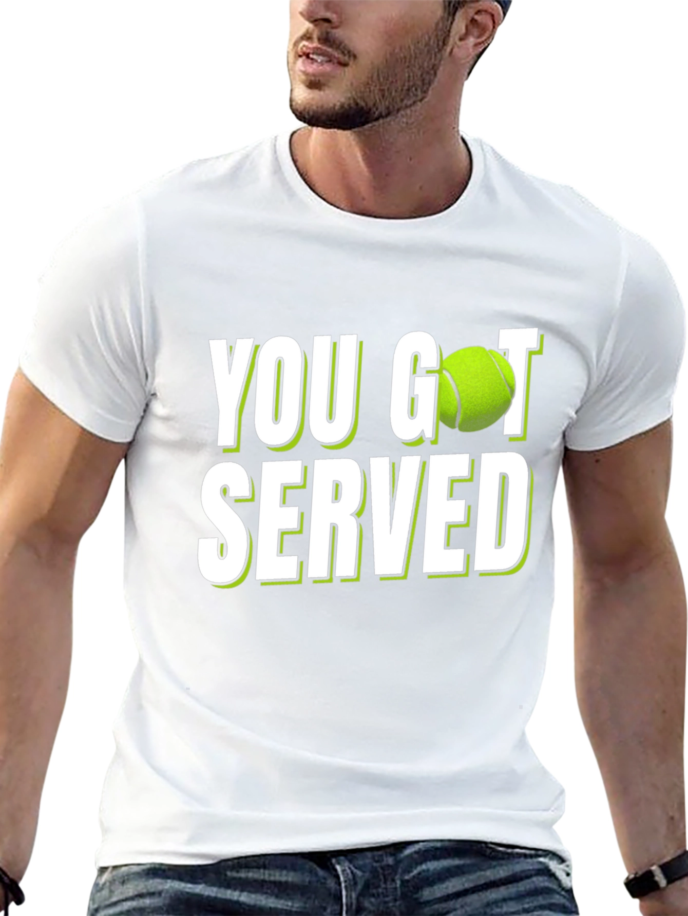 Black You Got Served Tennis T-Shirt - Novelty Design view 13