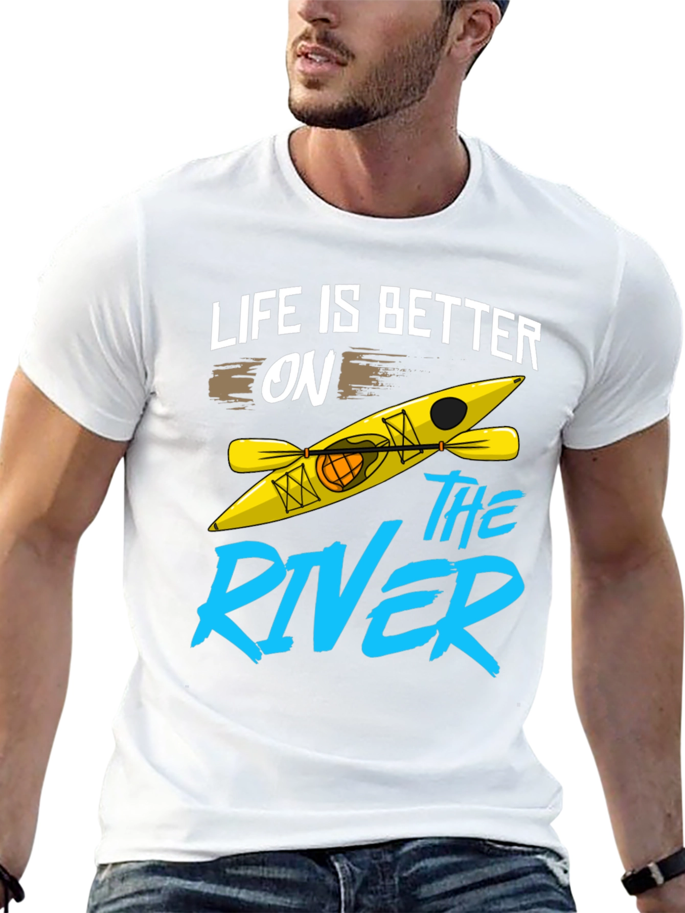 Black Life is Better on the River Kayak T-Shirt view 13