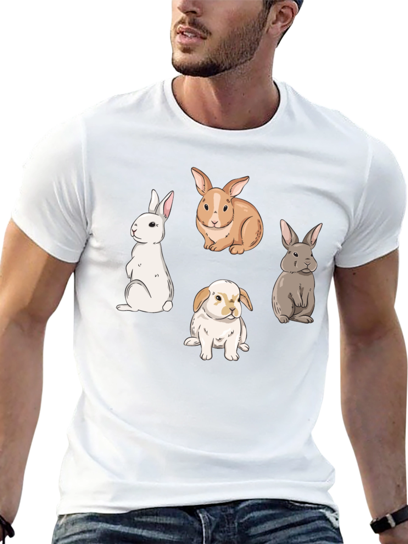 Black Rabbit Graphic T-Shirt - Easter Gift view 13