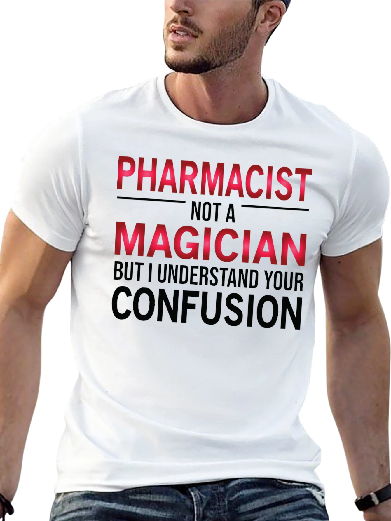 Black Pharmacist Not A Magician Funny T-Shirt view 13