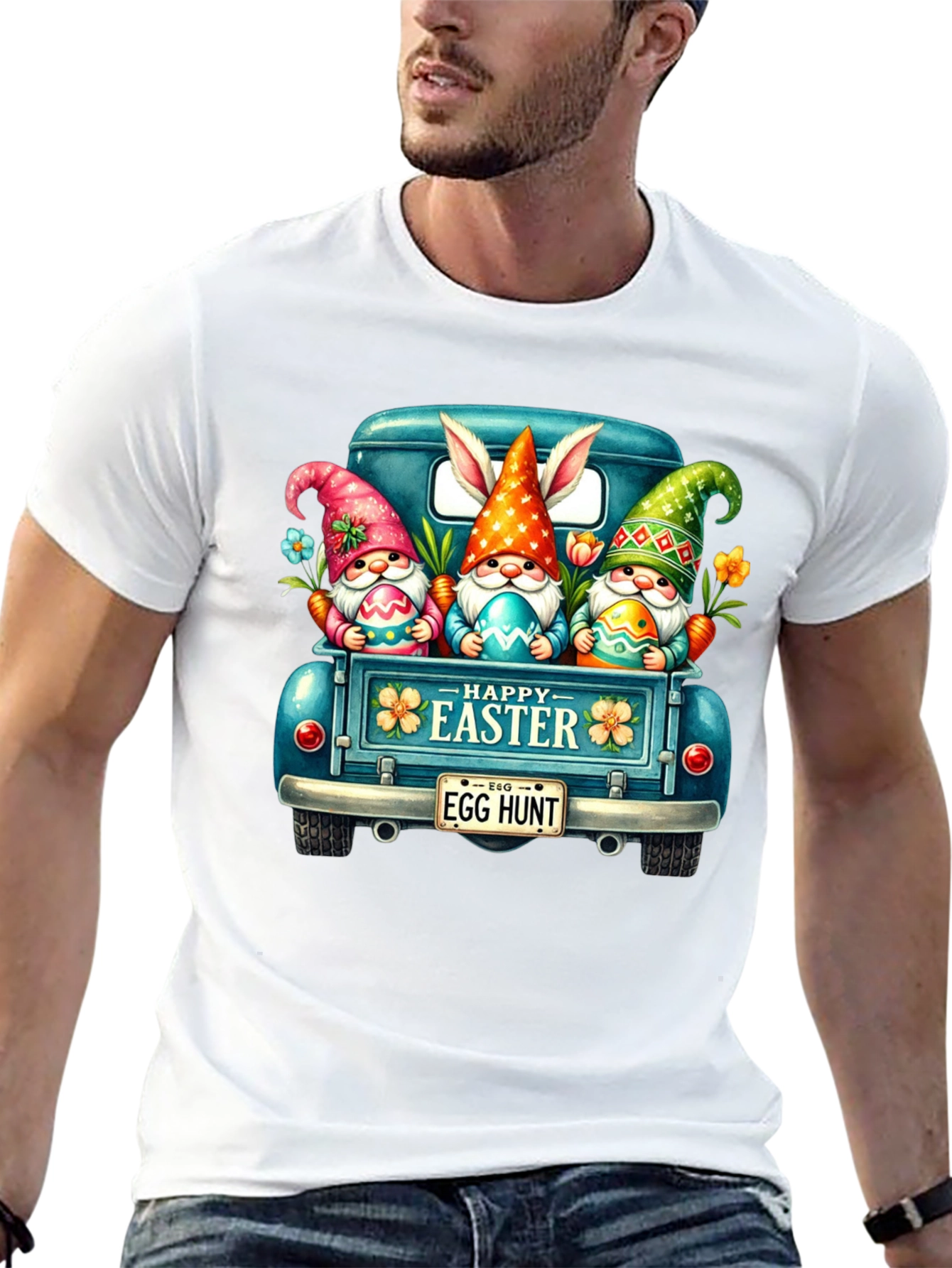 Camiseta Negra con Diseño de Pascua