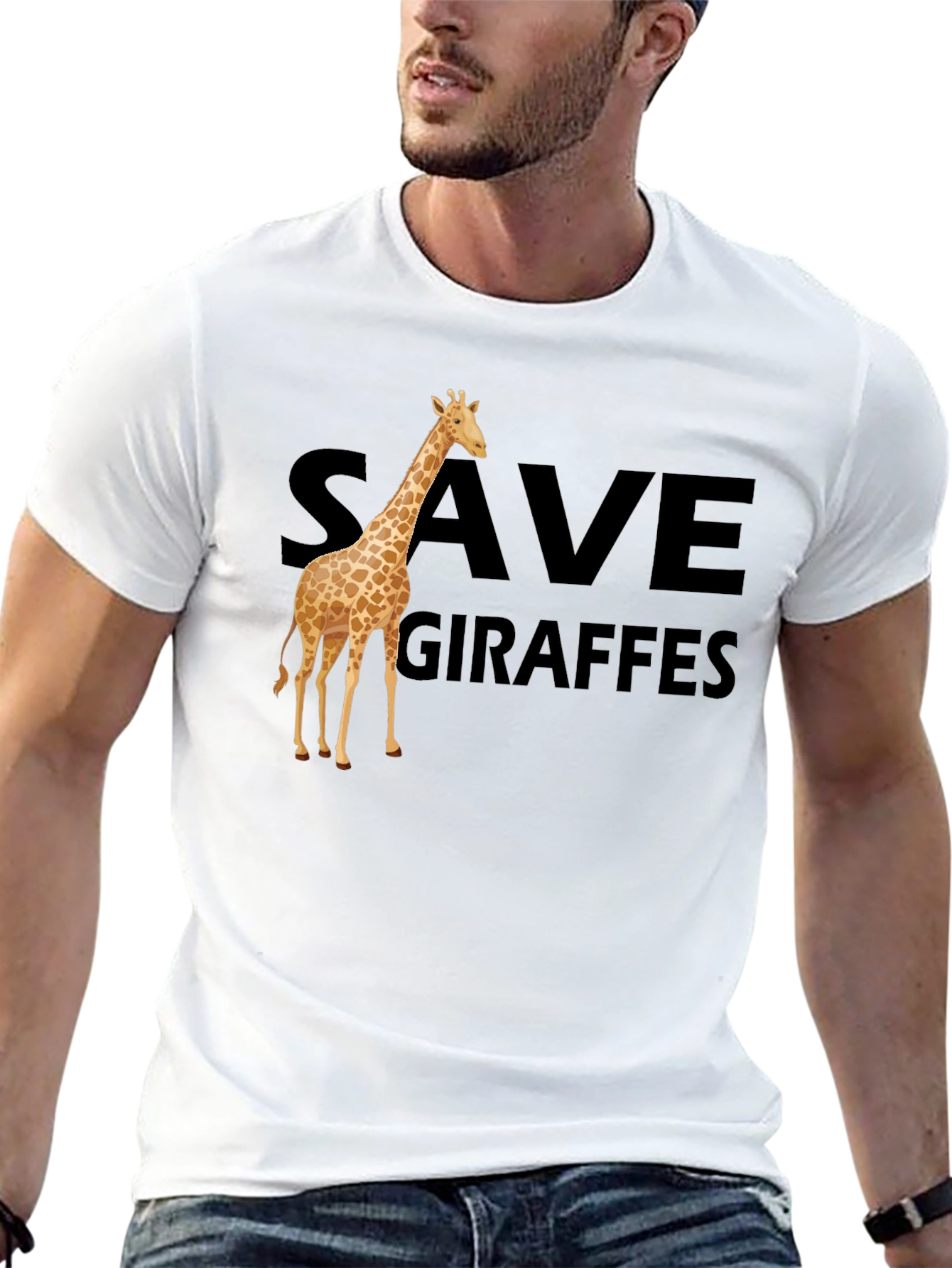 Black Save Giraffes T-Shirt - Animal Lover Tee view 13