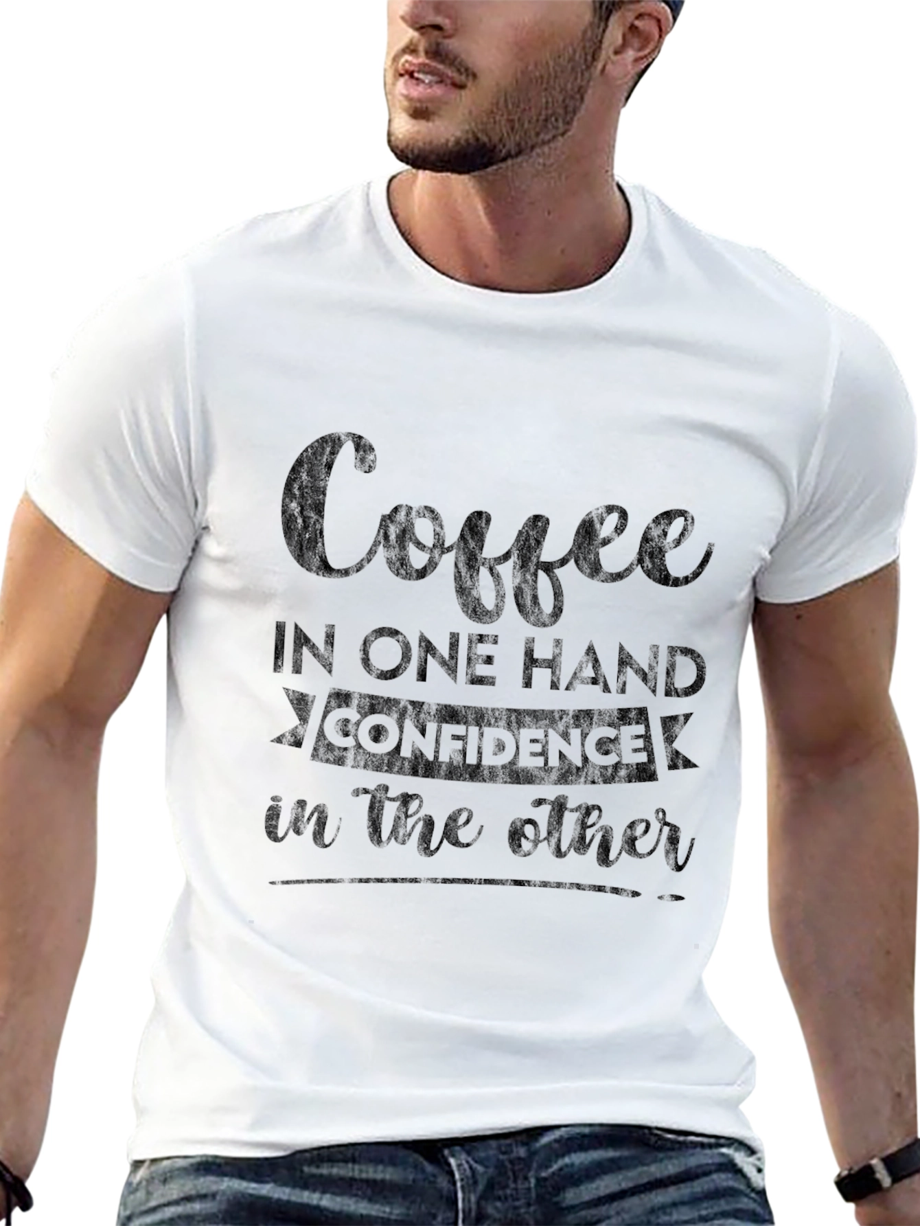 Black Coffee & Confidence Tee - Stylish Graphic T-Shirt view 13