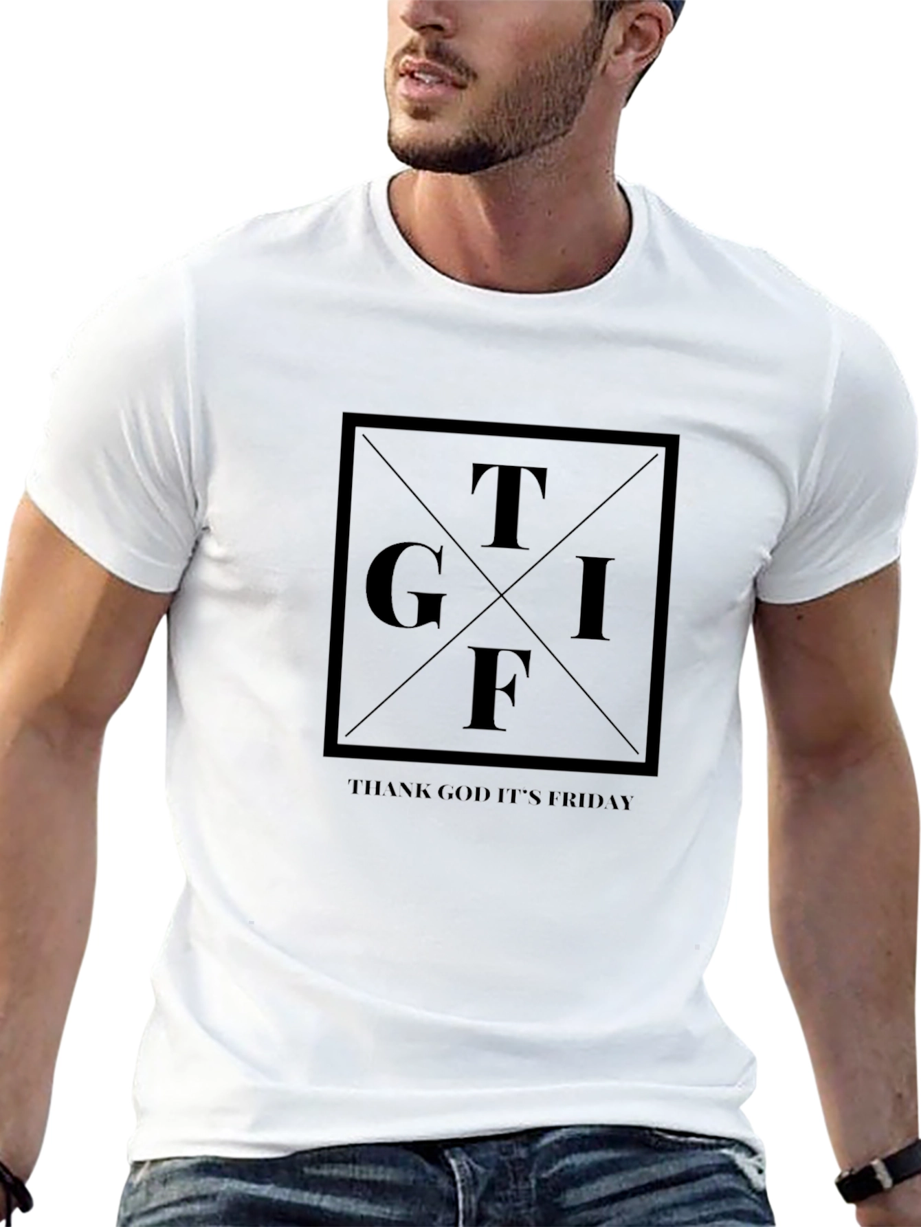 Black TGIF Graphic Tee - Thank God It's Friday - Soft Cotton Blend view 13
