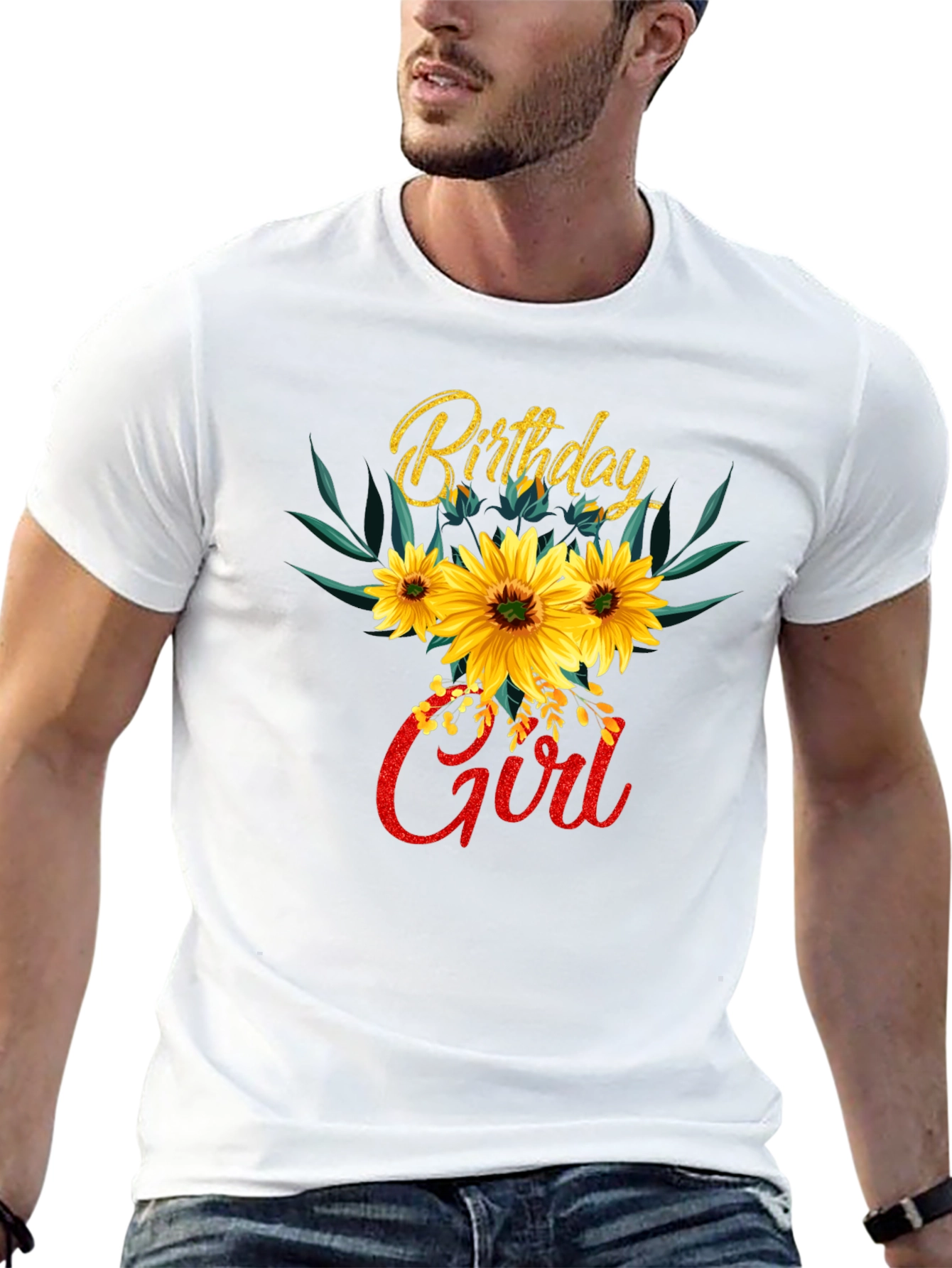 Black Birthday Girl Sunflower T-Shirt view 13