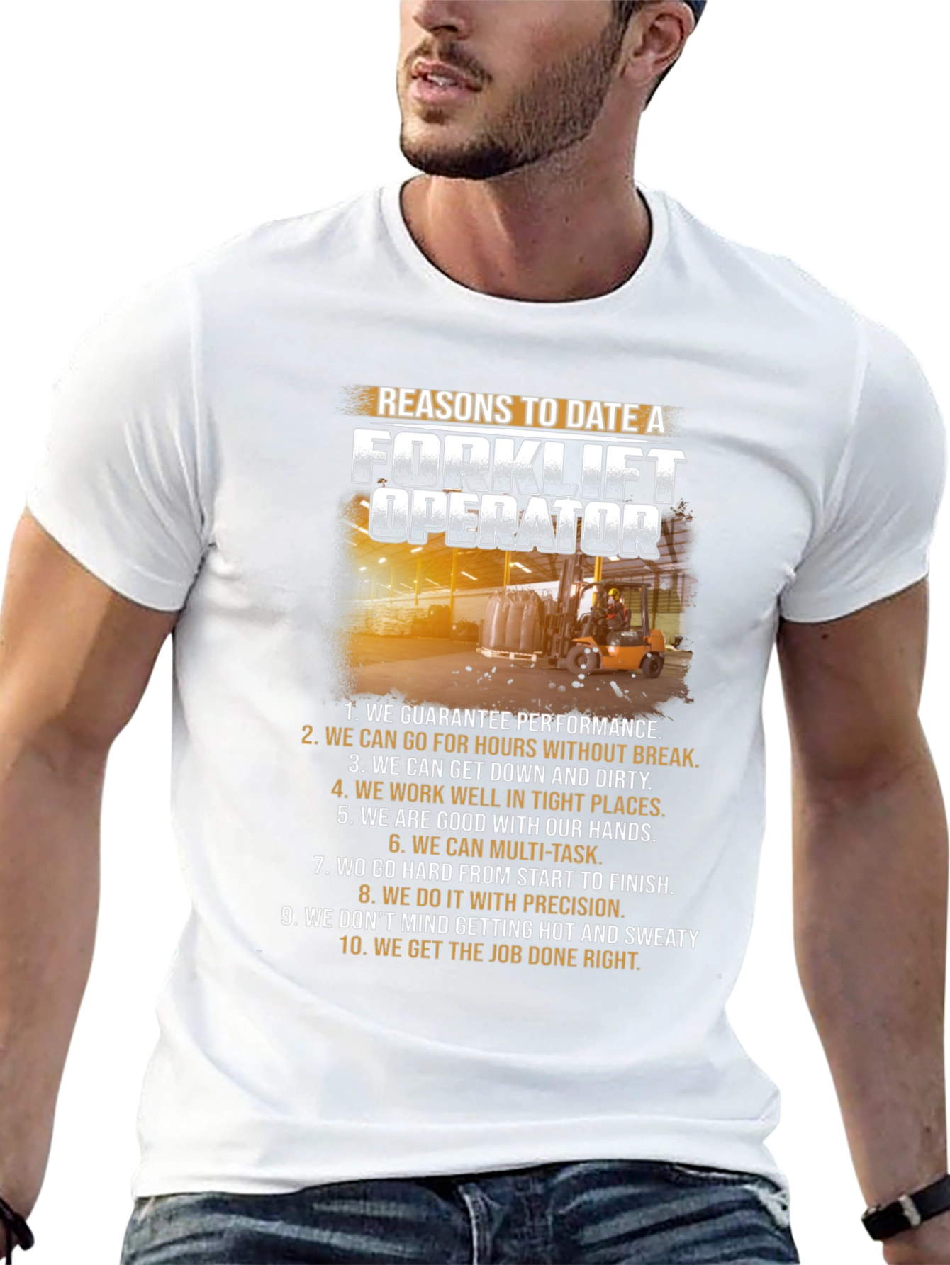 Black Reasons to Date a Forklift Operator T-Shirt view 13