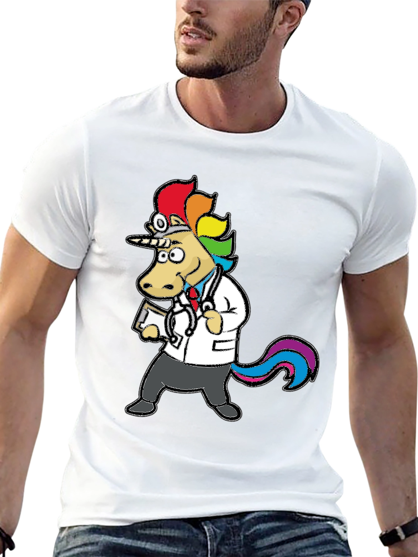 Black Doctor Unicorn T-Shirt - Fun & Unique Design view 13