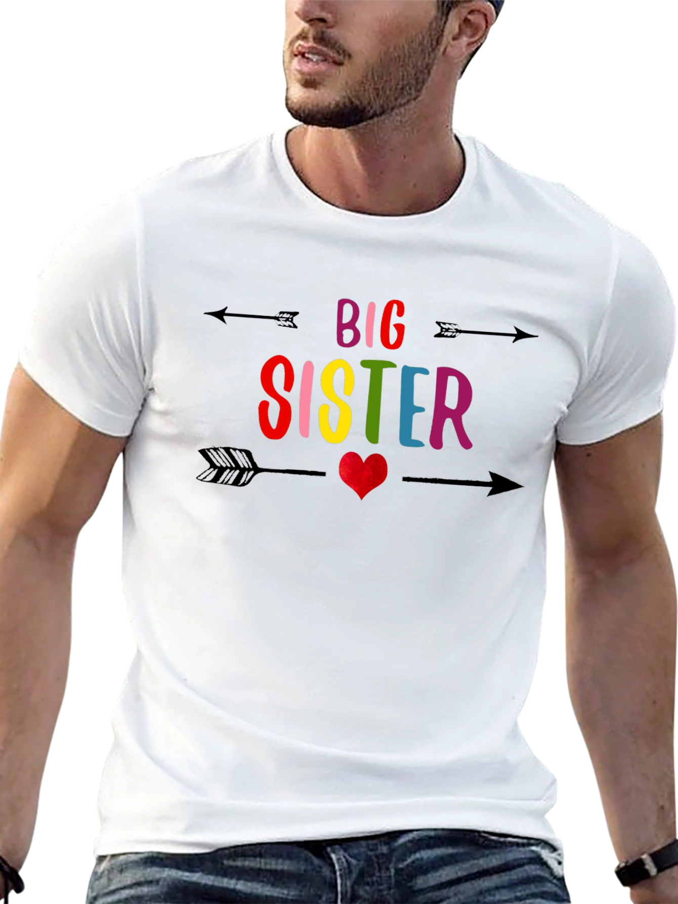 Black Big Sister Arrow Heart Tee view 13