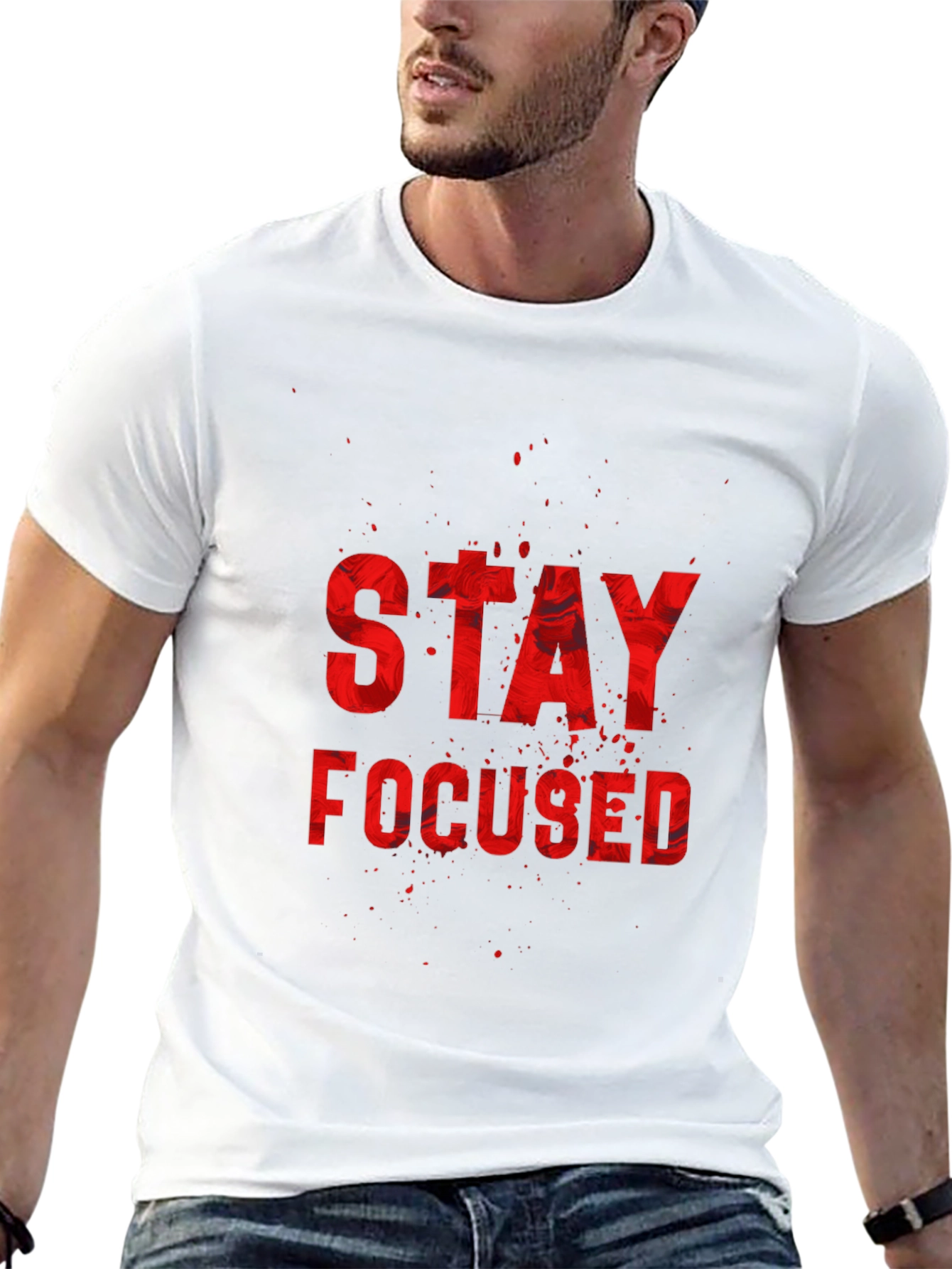 Black Stay Focused Graphic T-Shirt view 13