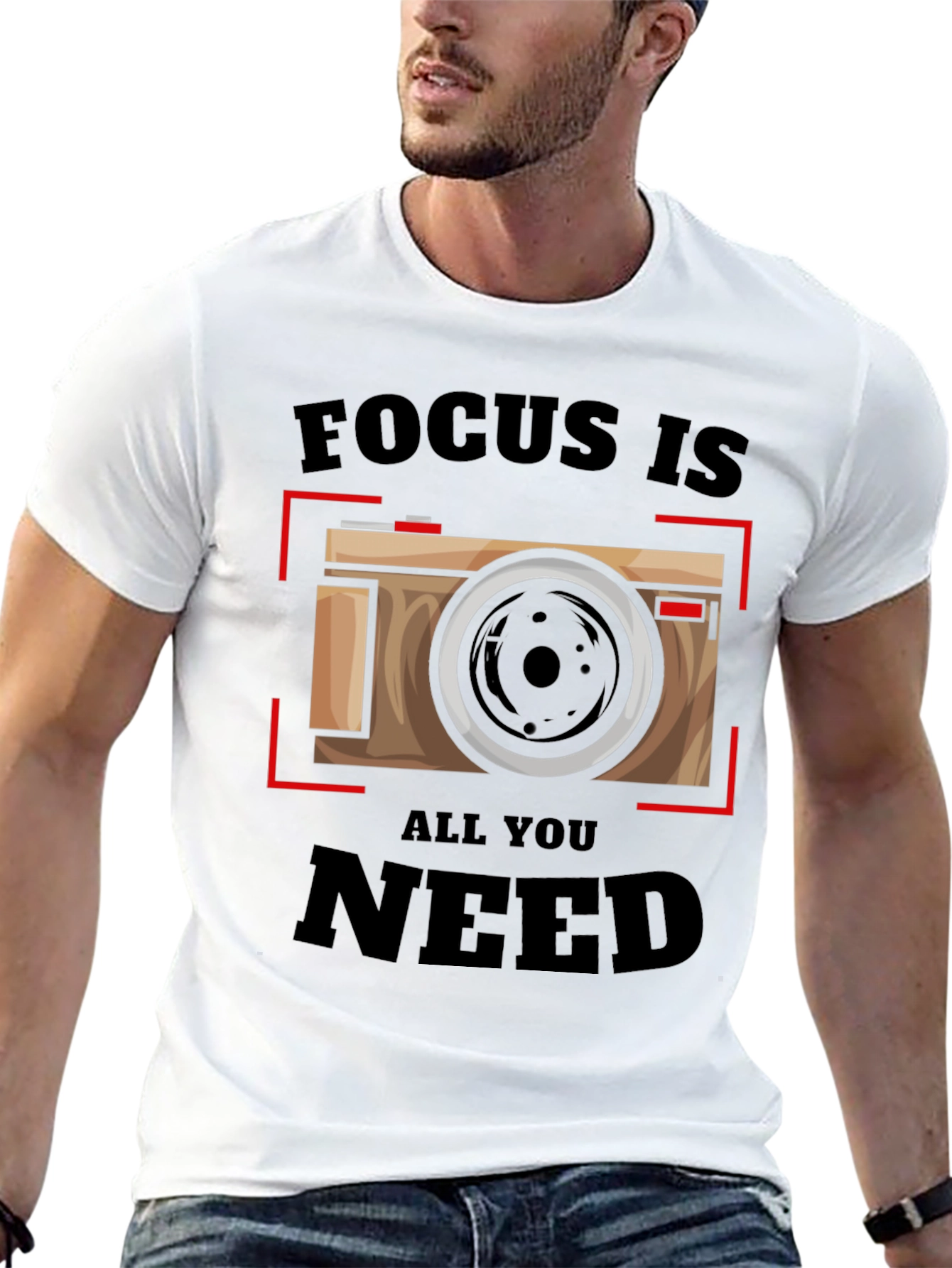 Focus Is All You Need - Camera Graphic T-Shirt - 13