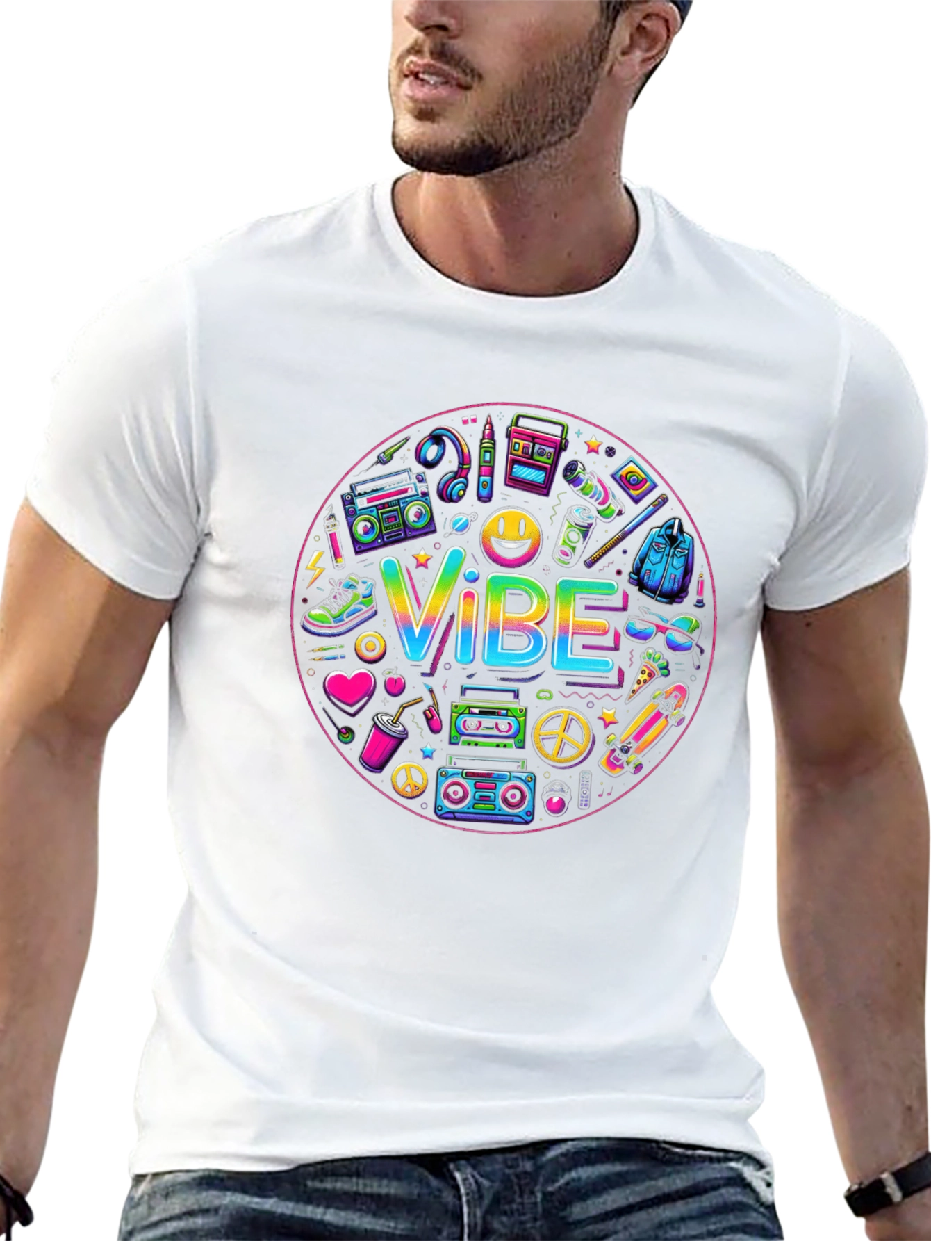 Black Retro Vibe Graphic T-Shirt - Black view 13