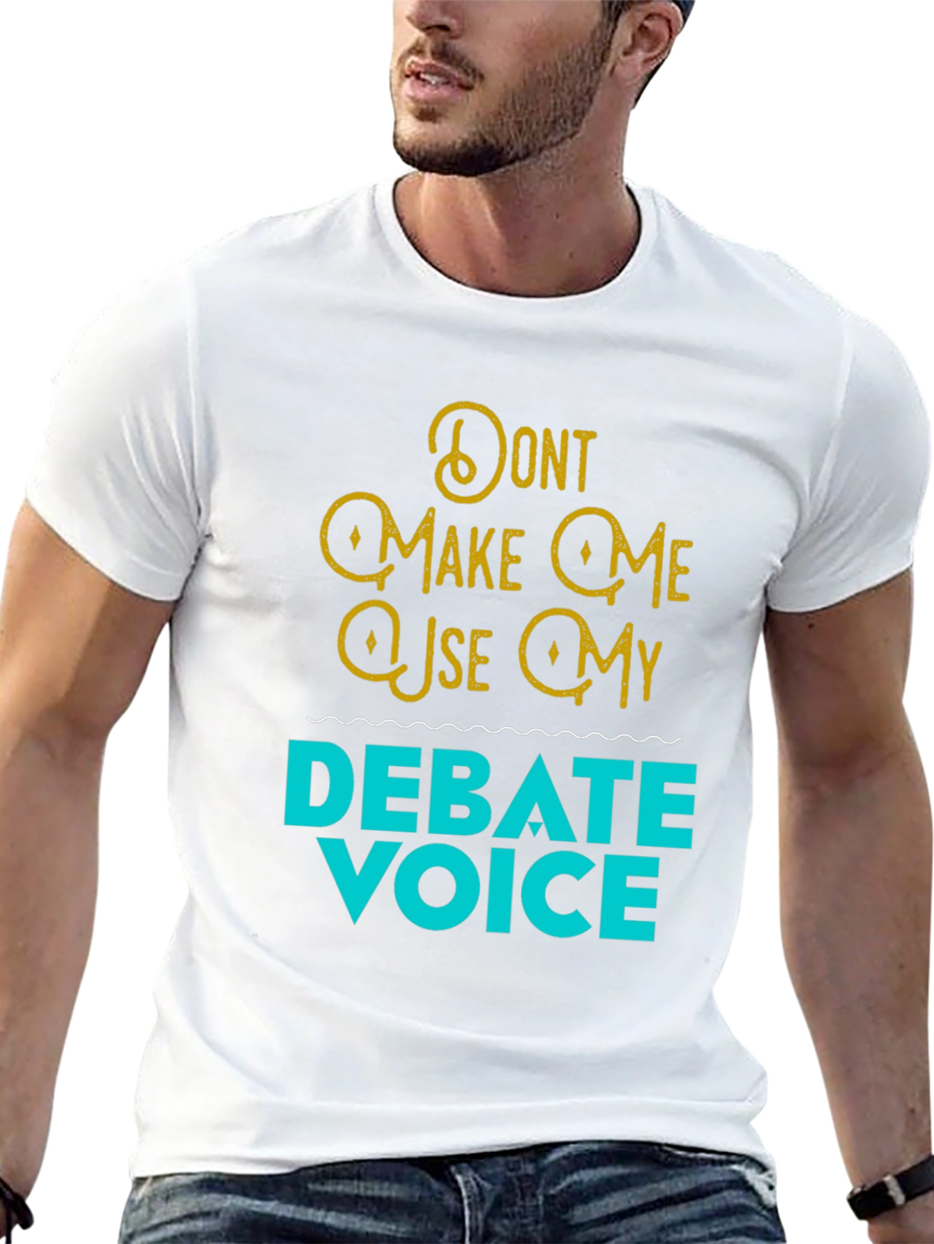 Black Debate Voice Tee - Funny Statement T-Shirt view 13