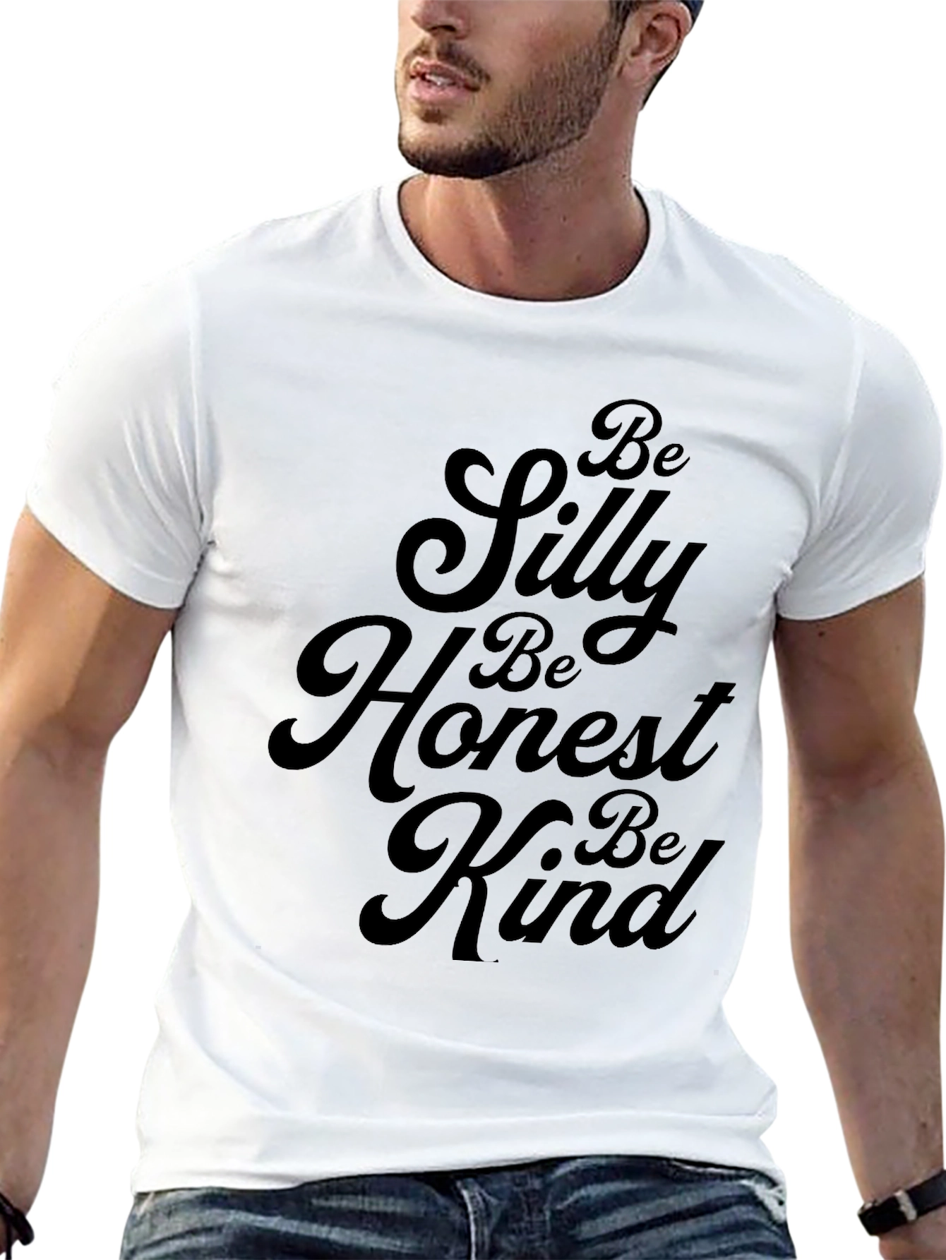 Black Be Silly, Honest, Kind Black T-Shirt view 13