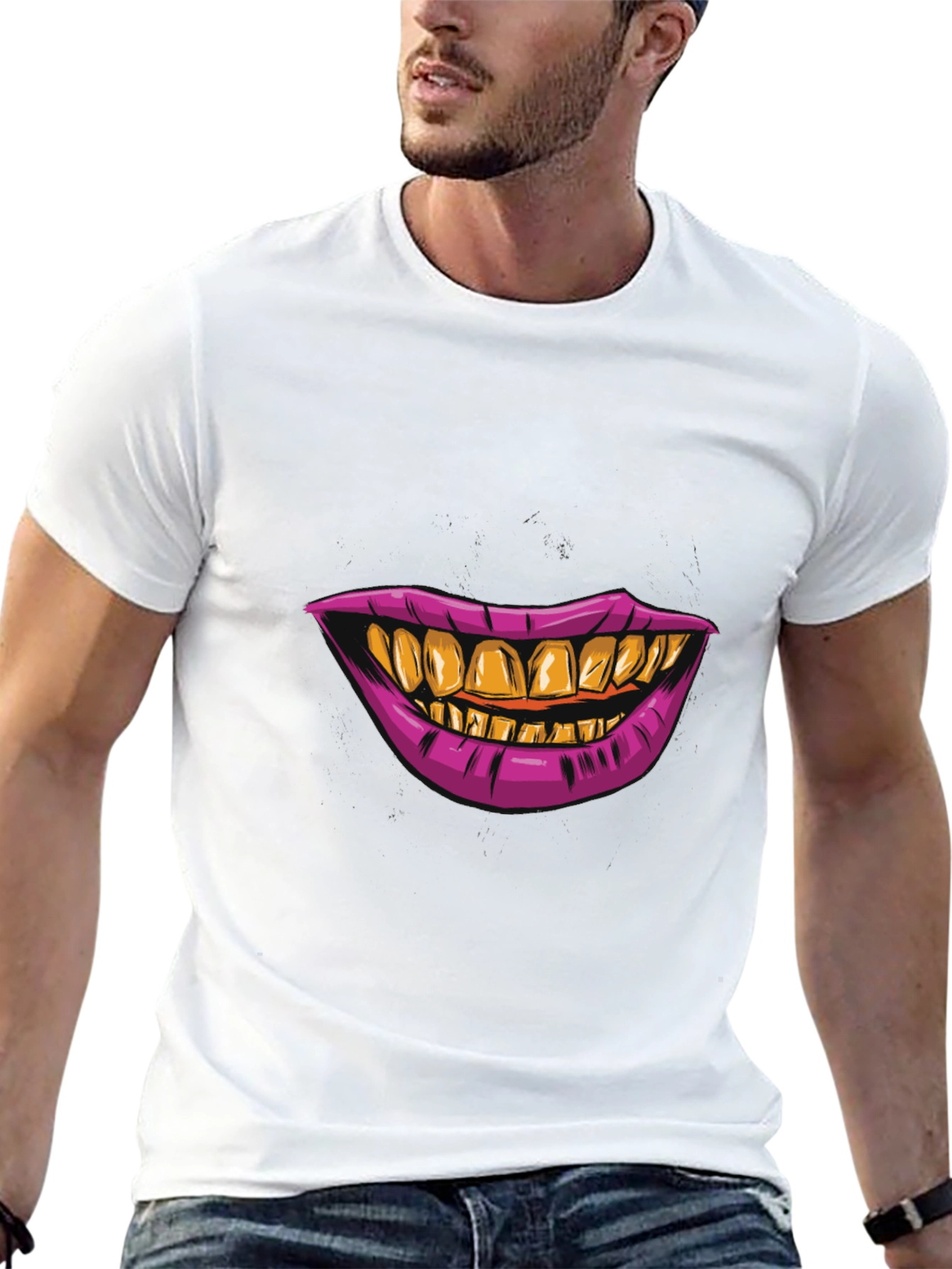 Black Grillz Smile Graphic Tee - Bold Black T-Shirt view 13