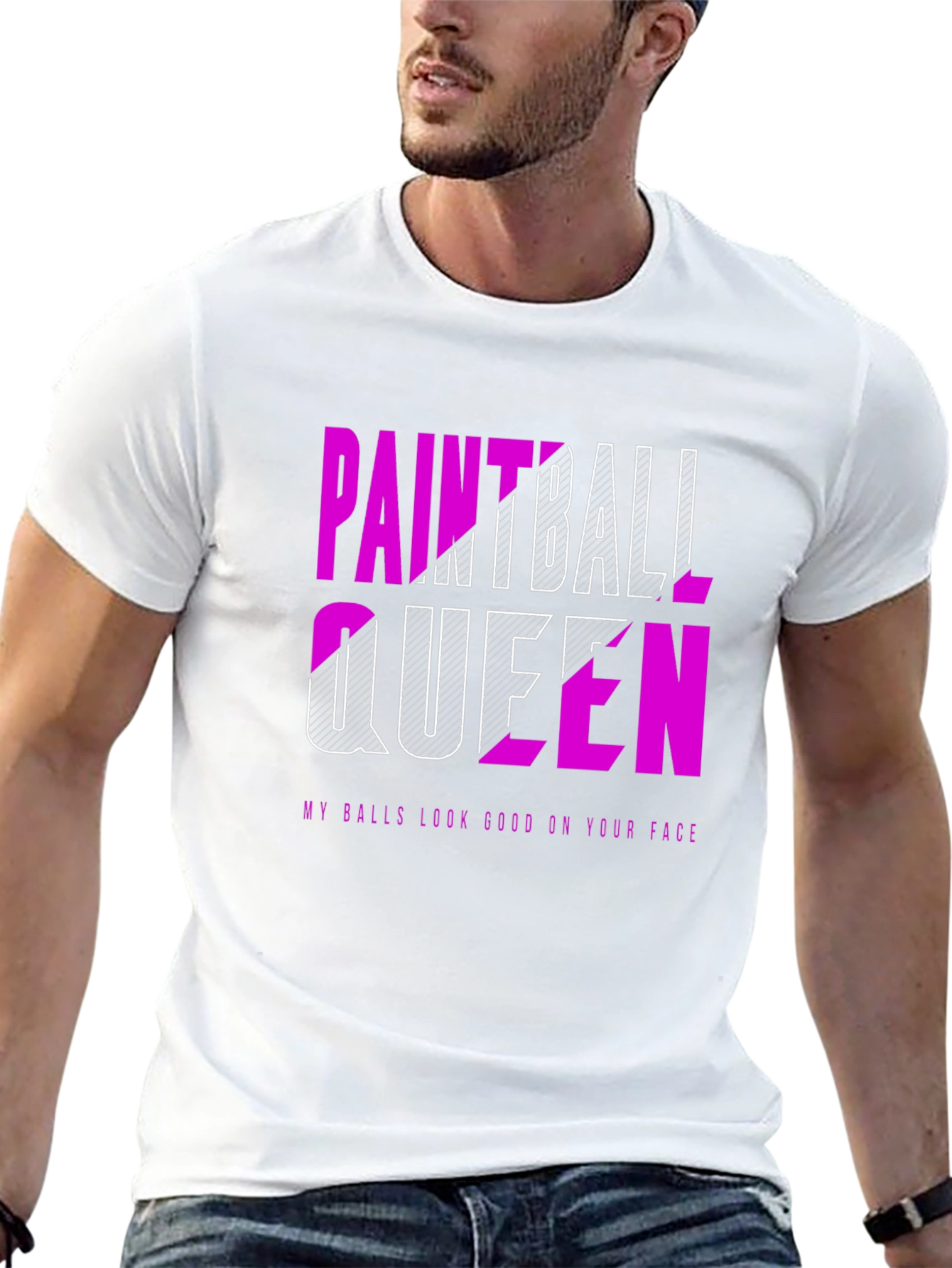 Black Paintball Queen T-Shirt - Funny Graphic Tee view 13