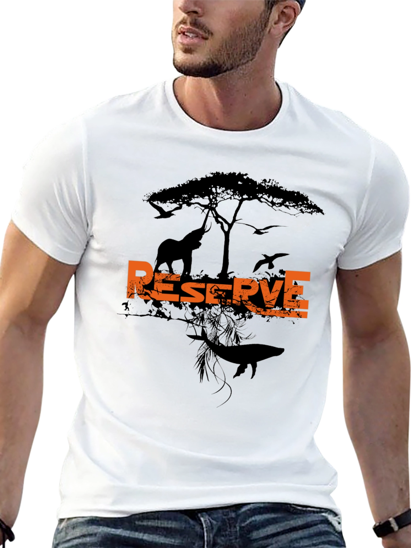 Black Wildlife Reserve Graphic Tee - Men's Black T-Shirt view 13