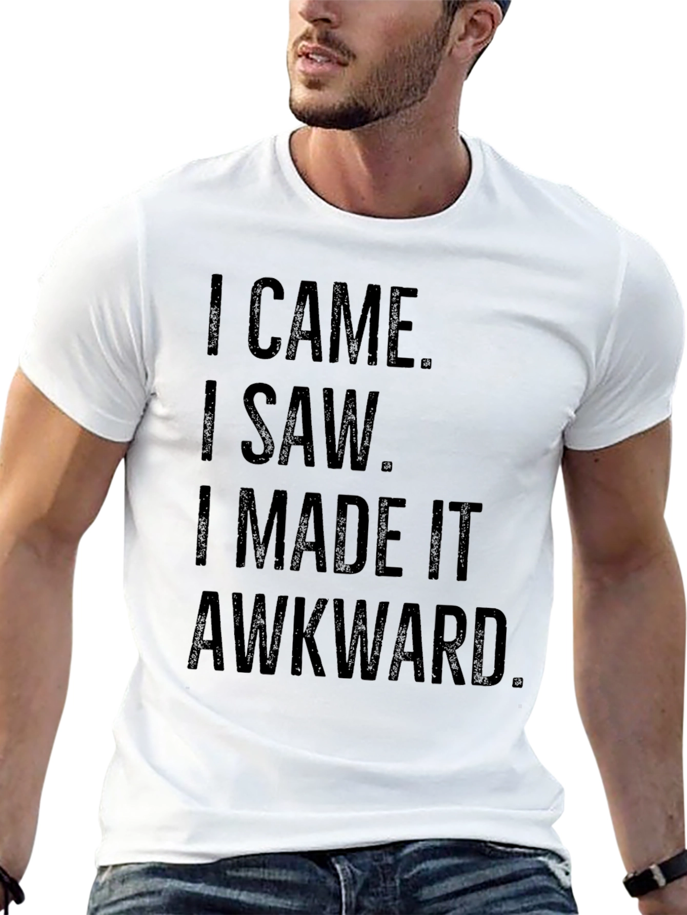 Black Funny Awkward Statement Black Graphic T-Shirt view 13