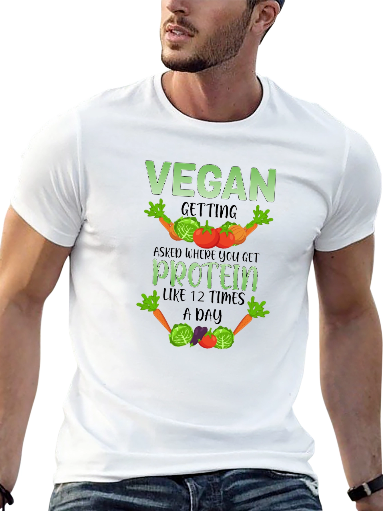 Black Vegan Protein Graphic T-Shirt view 13