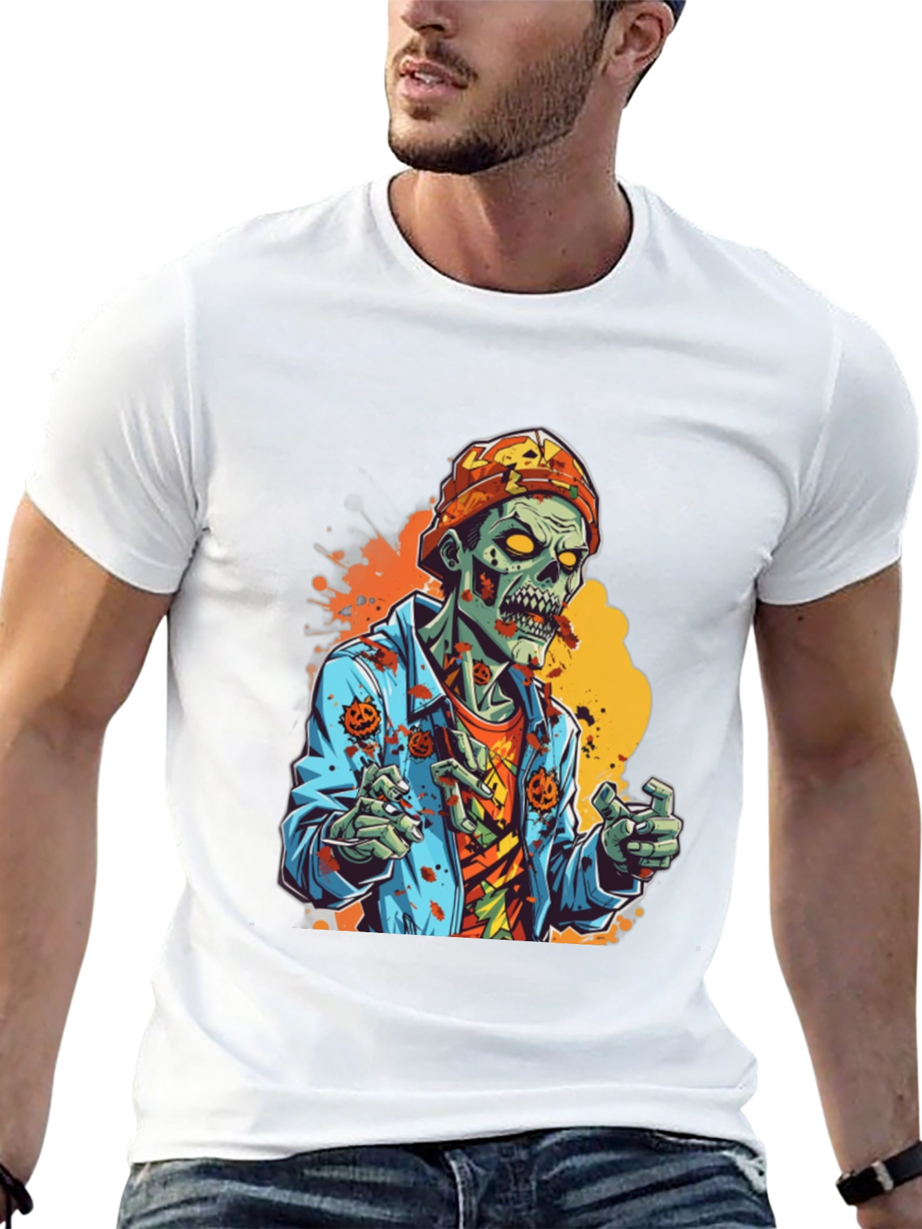 Black Zombie Halloween Graphic Tee view 13