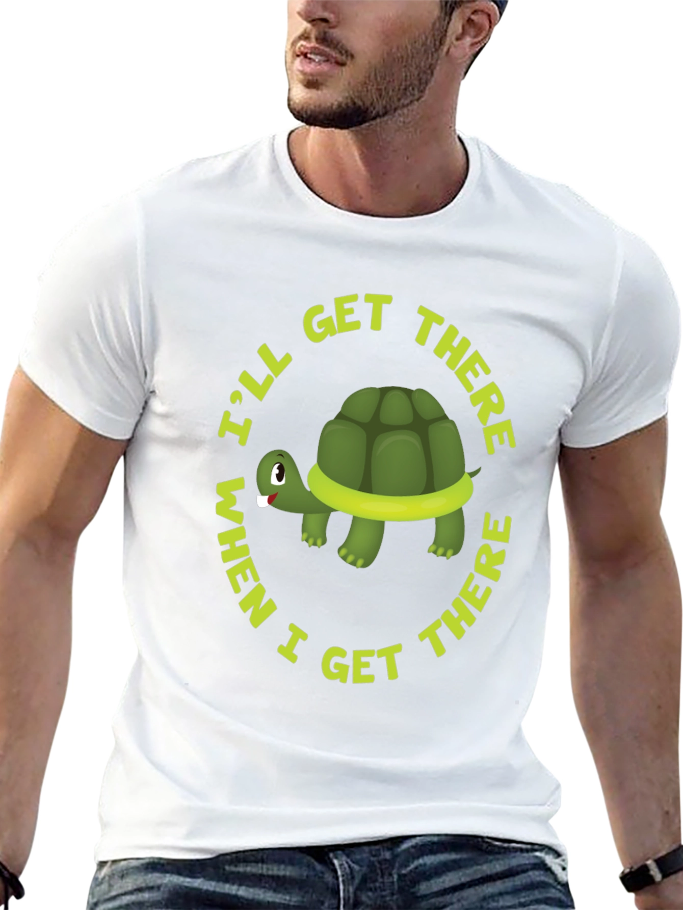 Black Funny Turtle Graphic T-Shirt - I'll Get There When I Get There view 13