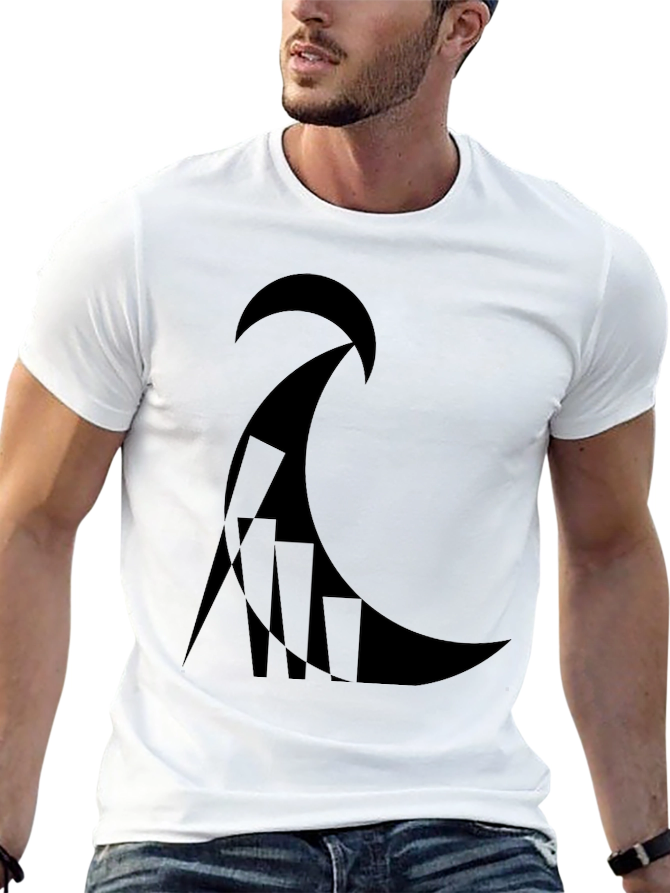 Black Abstract Graphic Black T-Shirt view 13