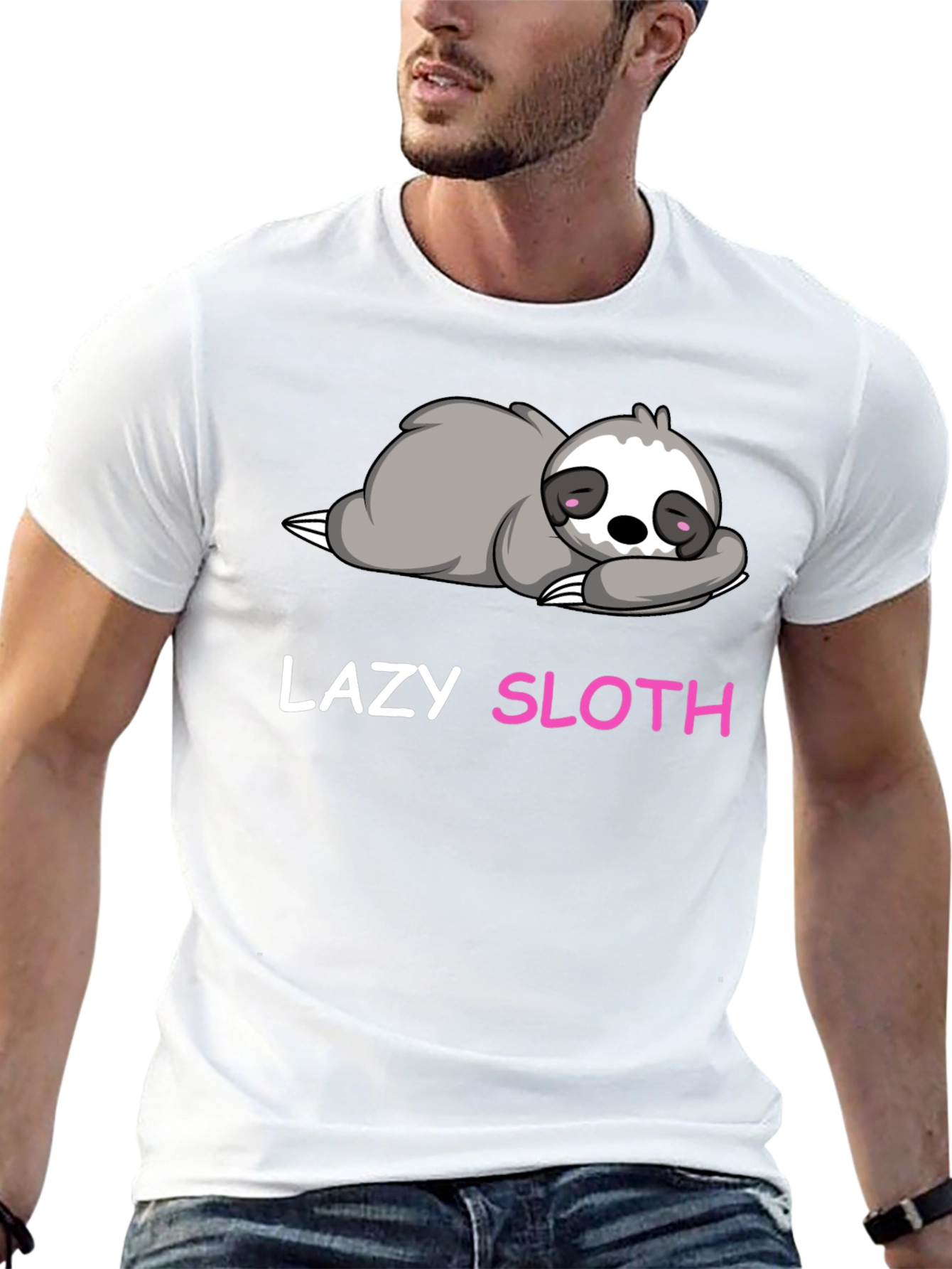 Black Lazy Sloth Graphic T-Shirt view 13