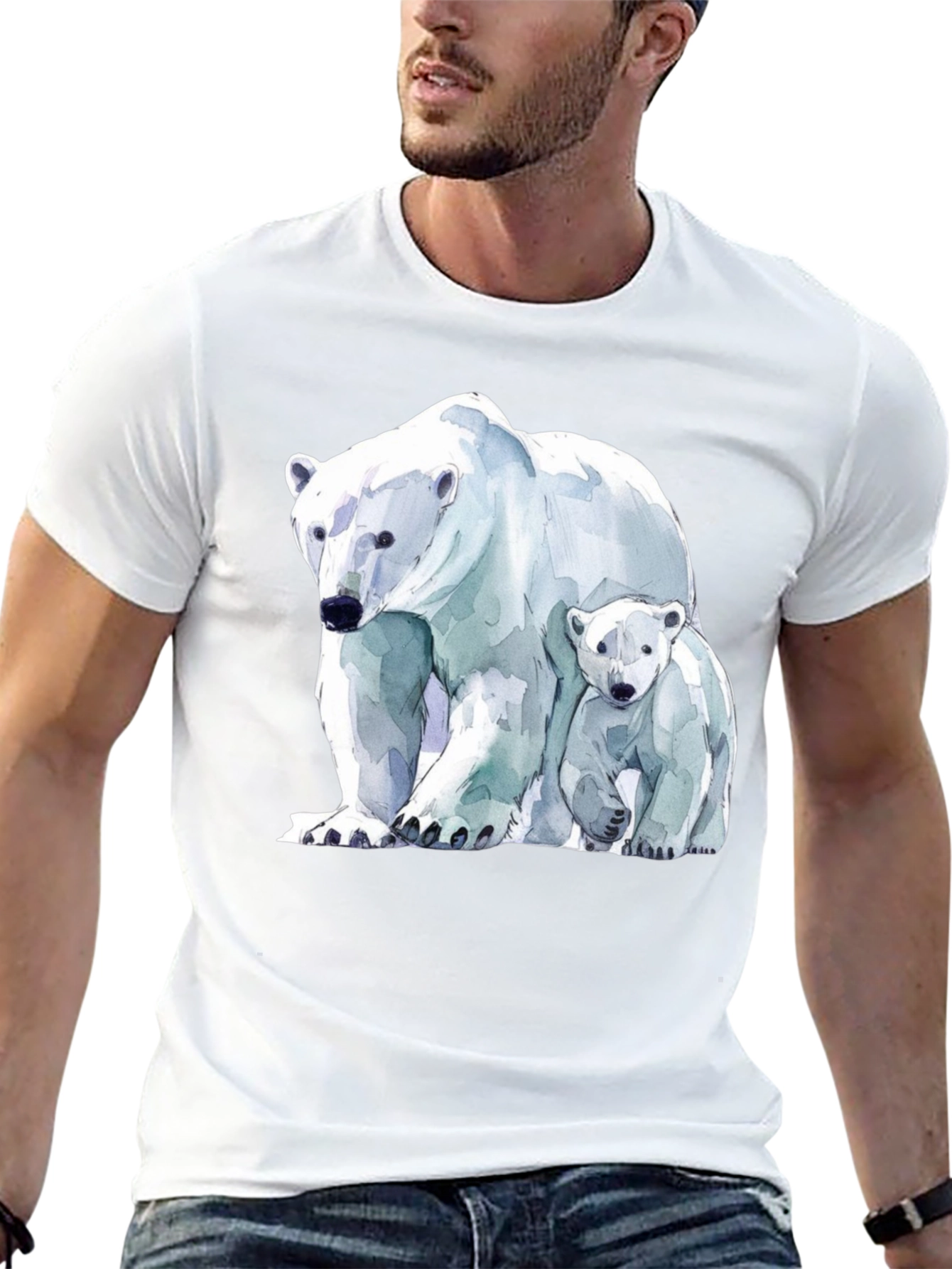 Black Polar Bear Graphic Tee view 13