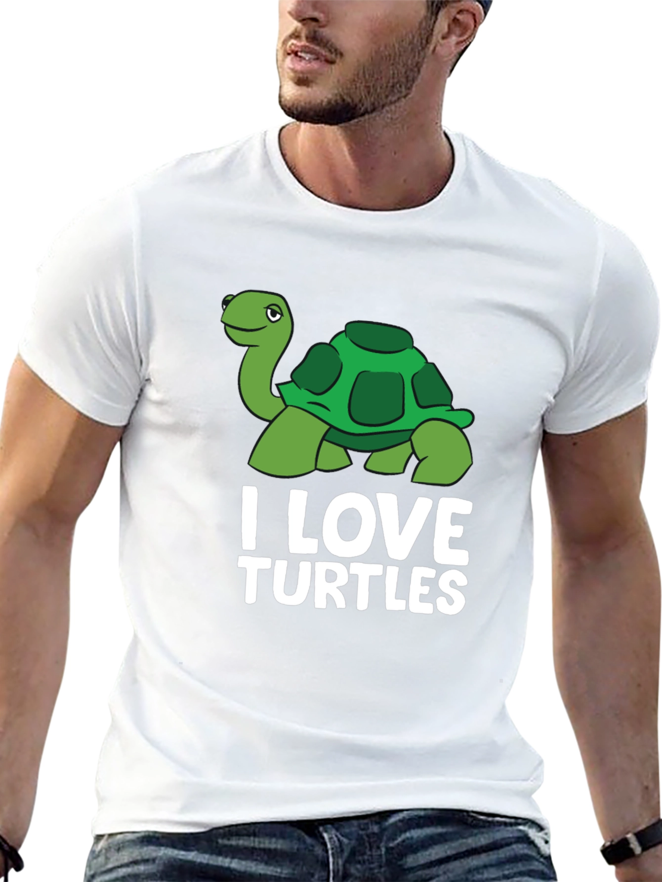 Black I Love Turtles Graphic T-Shirt view 13
