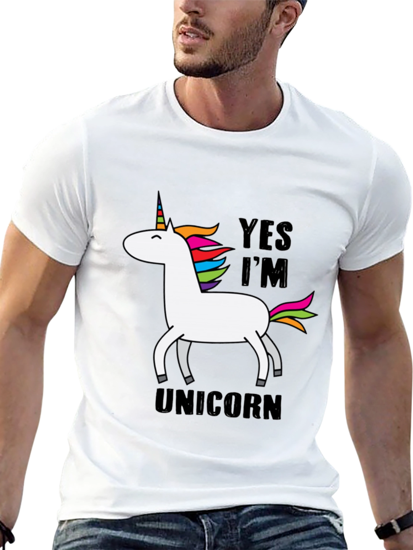 Black Yes I'm a Unicorn T-Shirt - Graphic Tee view 13