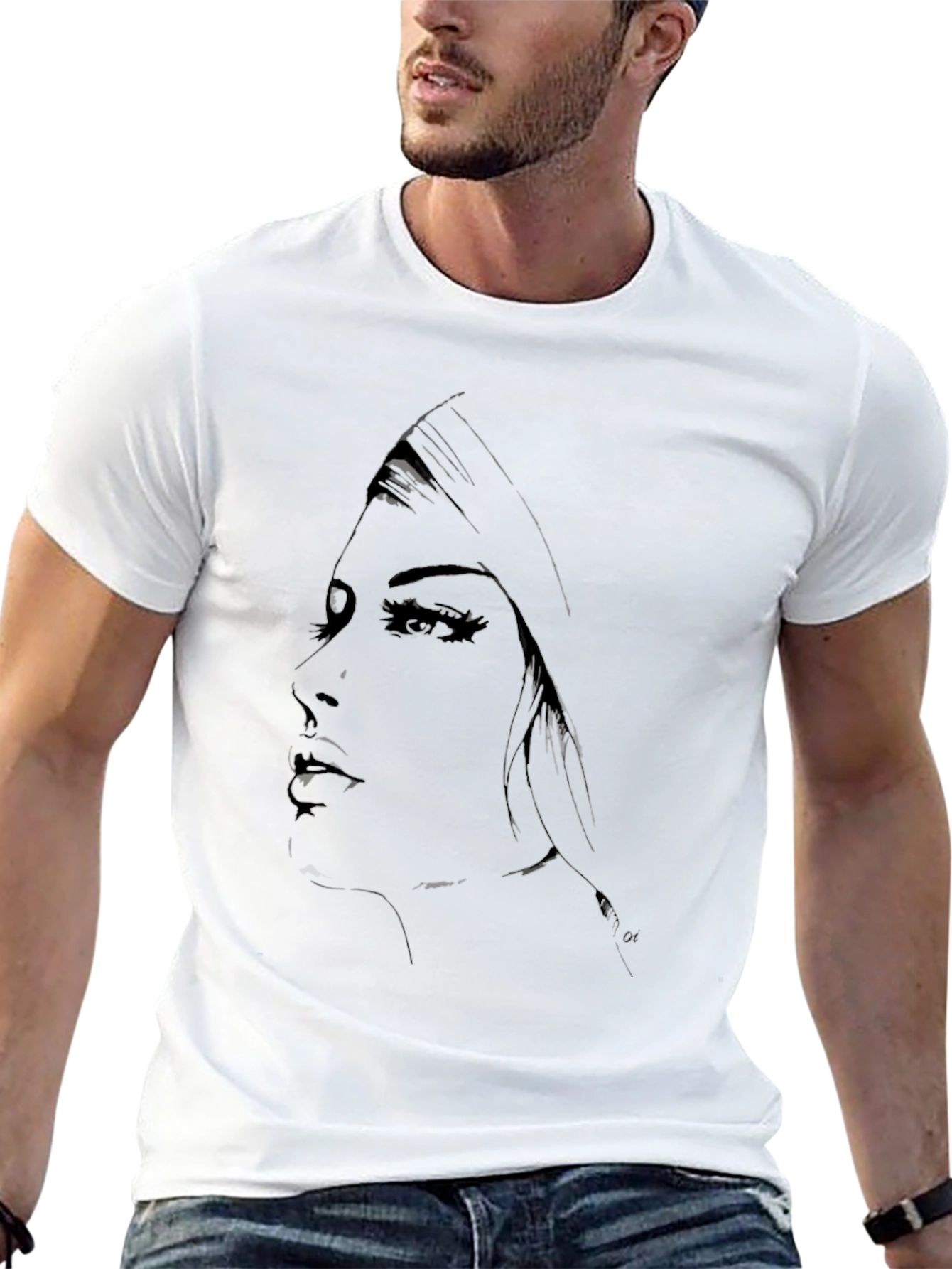 Black Elegant Woman Graphic T-Shirt view 13