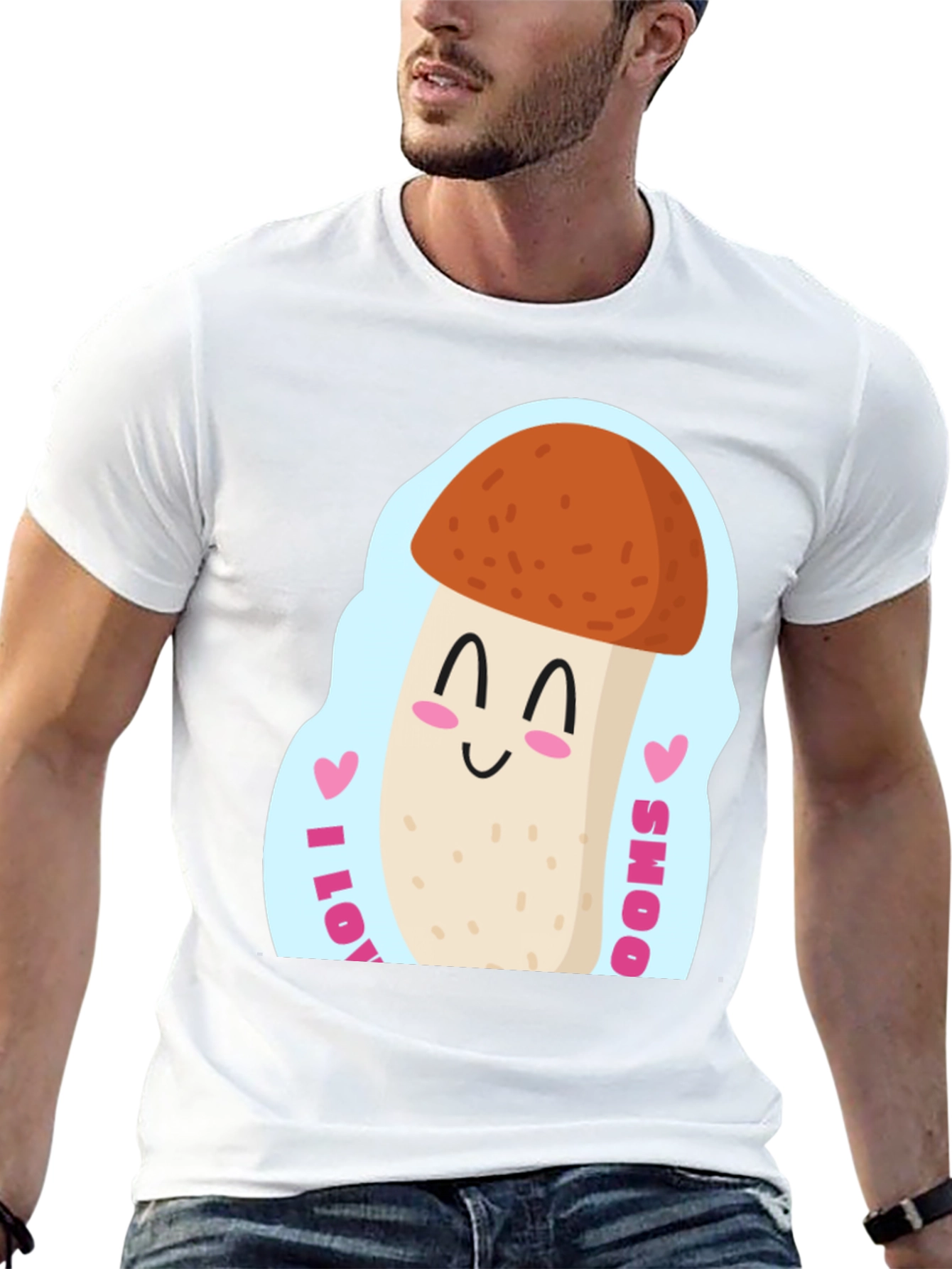 Black I Love Mushrooms T-Shirt - Cute Fungi Tee view 13