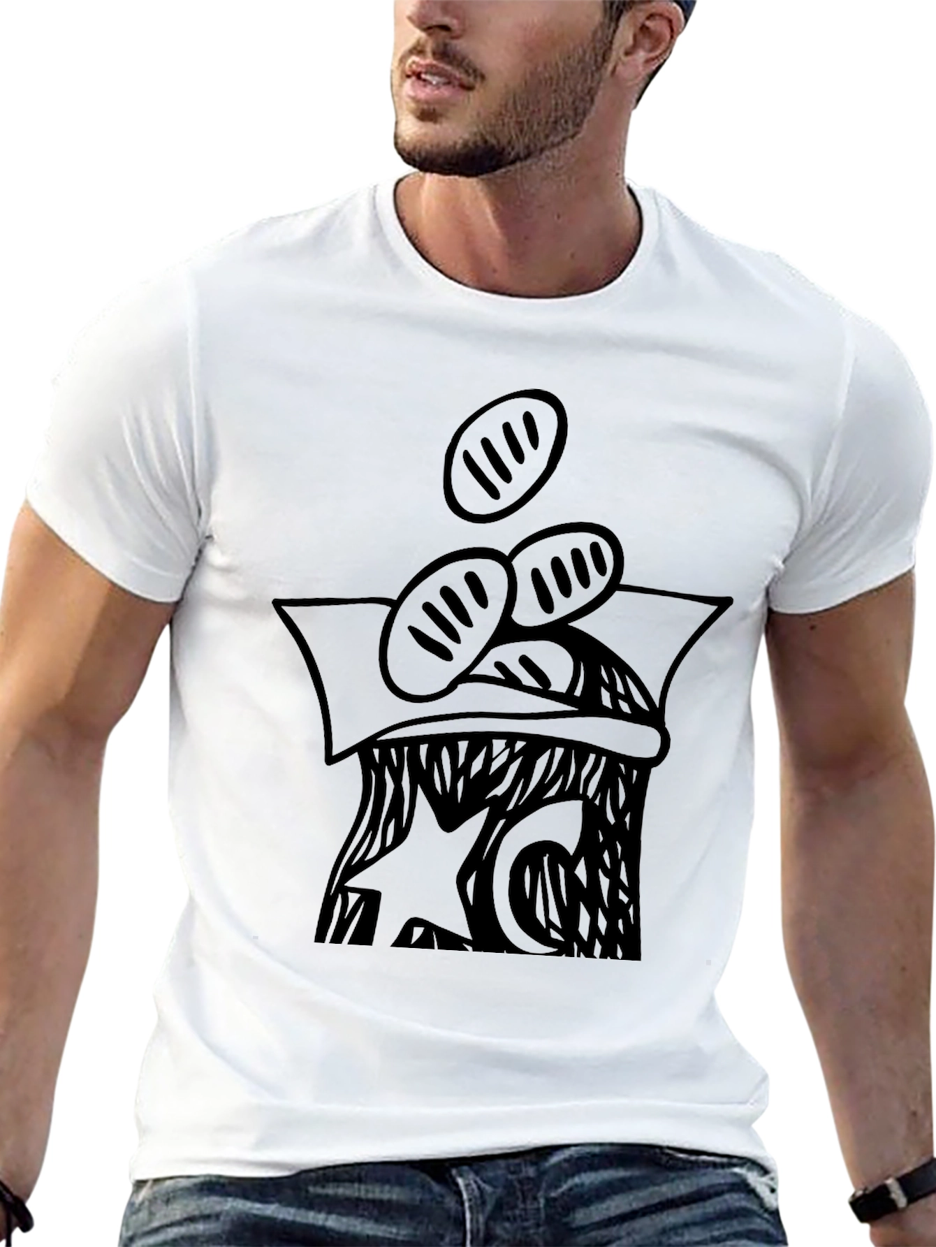 Black Graphic Print Black T-Shirt view 13