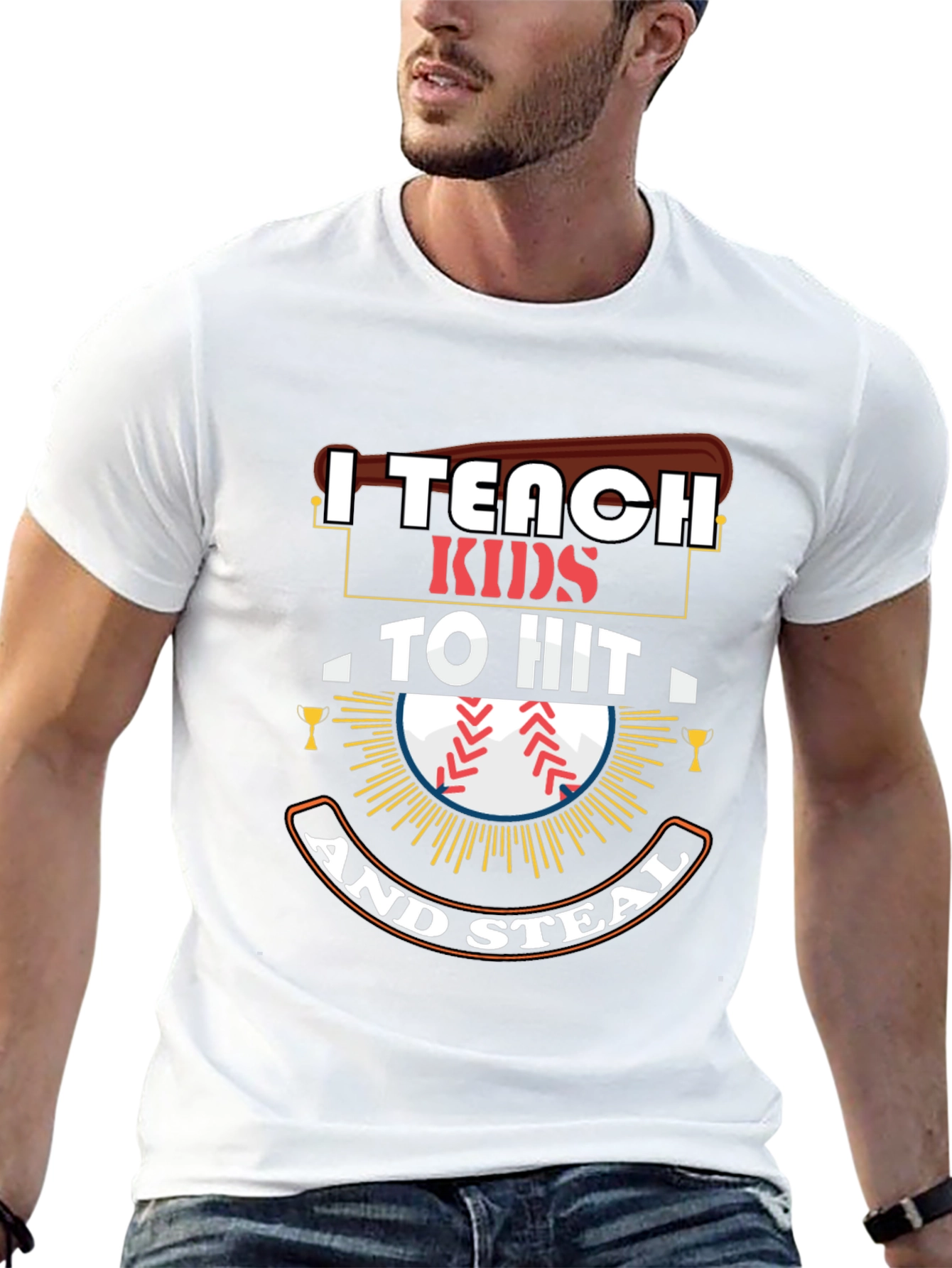 Black I Teach Kids To Hit And Steal T-Shirt view 13