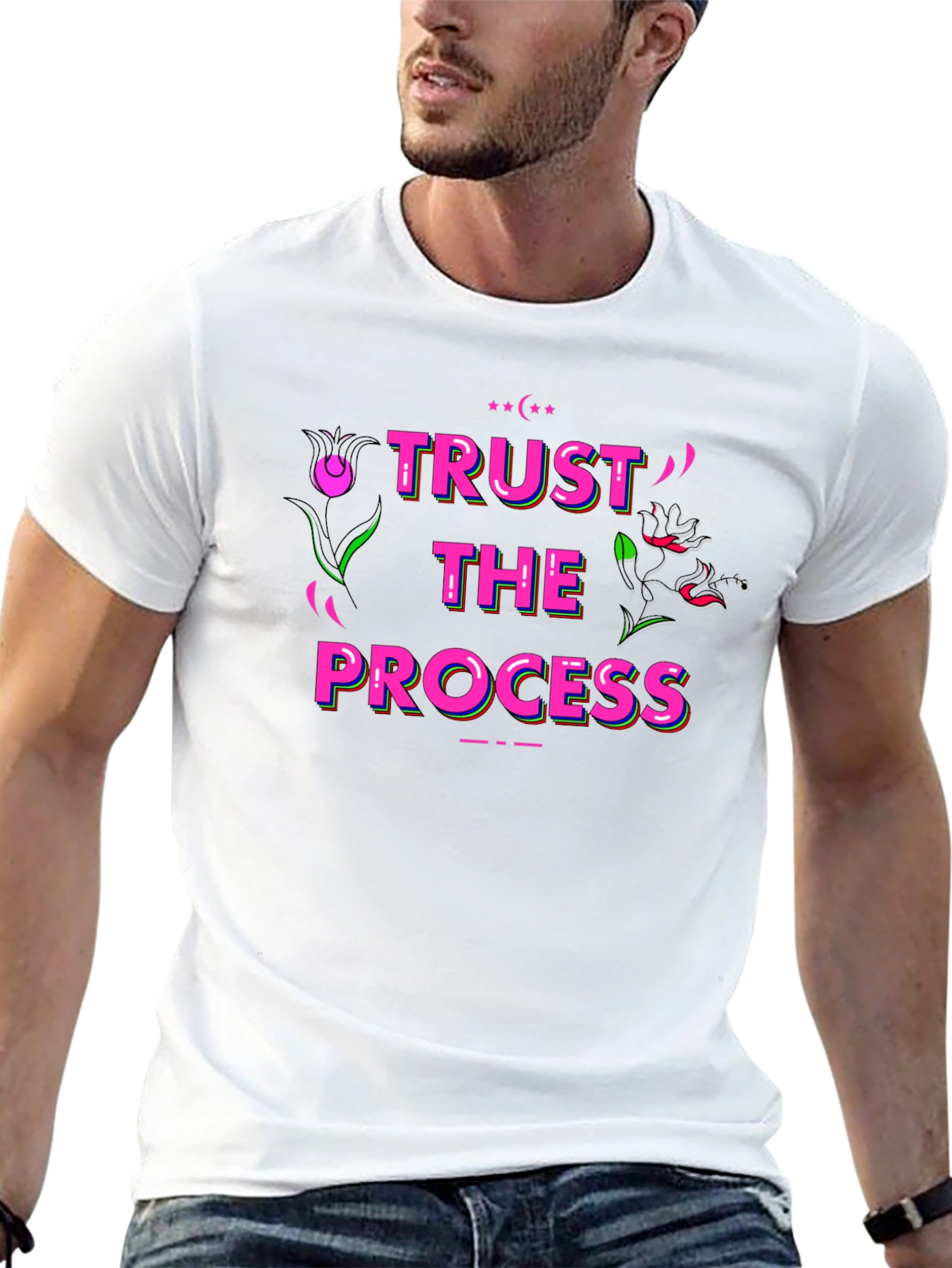 Black Trust The Process Black Graphic Tee view 13