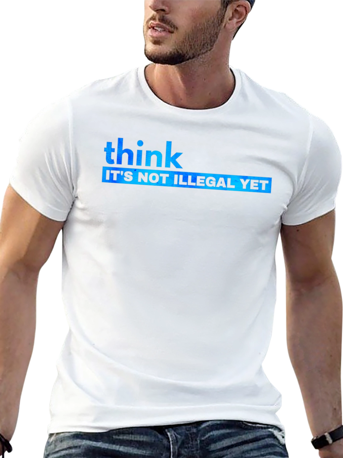 Black Think It's Not Illegal Yet Graphic Tee view 13