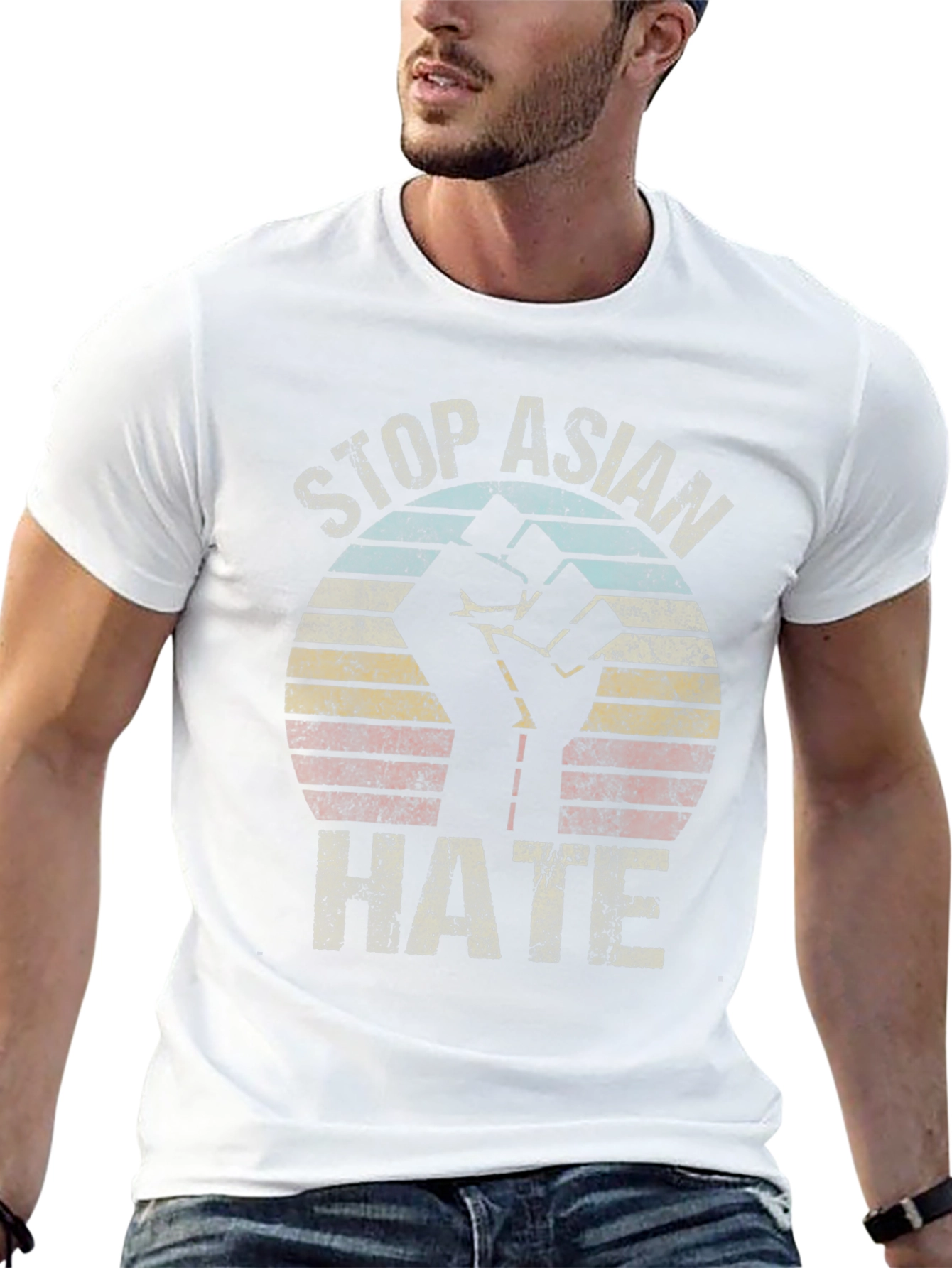 Black Stop Asian Hate T-Shirt Fist Graphic Tee Activism view 13