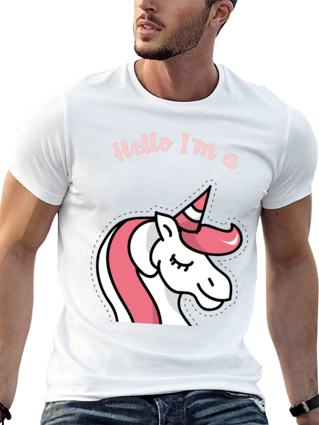 Black Hello I'm a Unicorn Black T-Shirt view 13