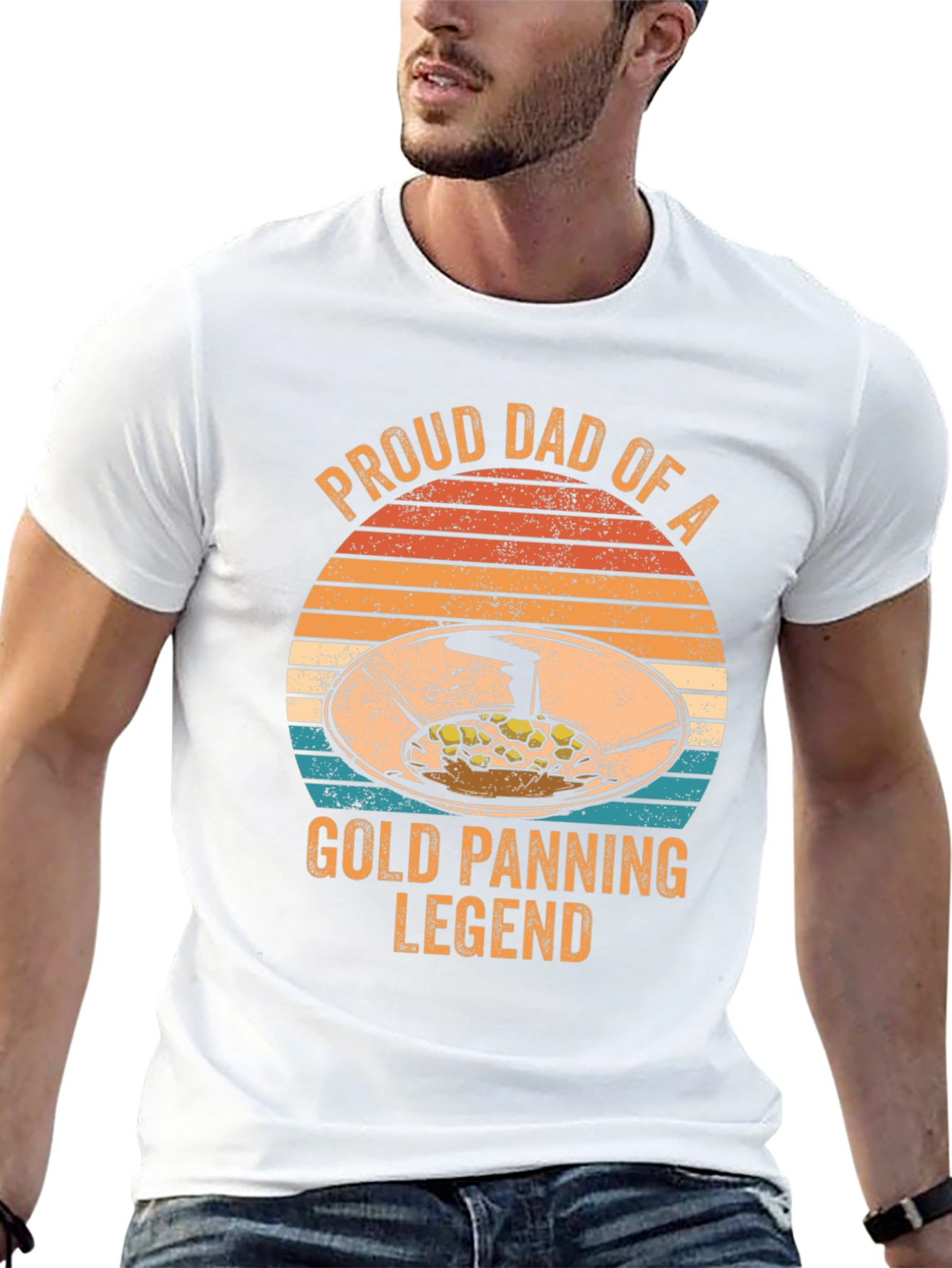 Black Proud Dad of a Gold Panning Legend T-Shirt view 13