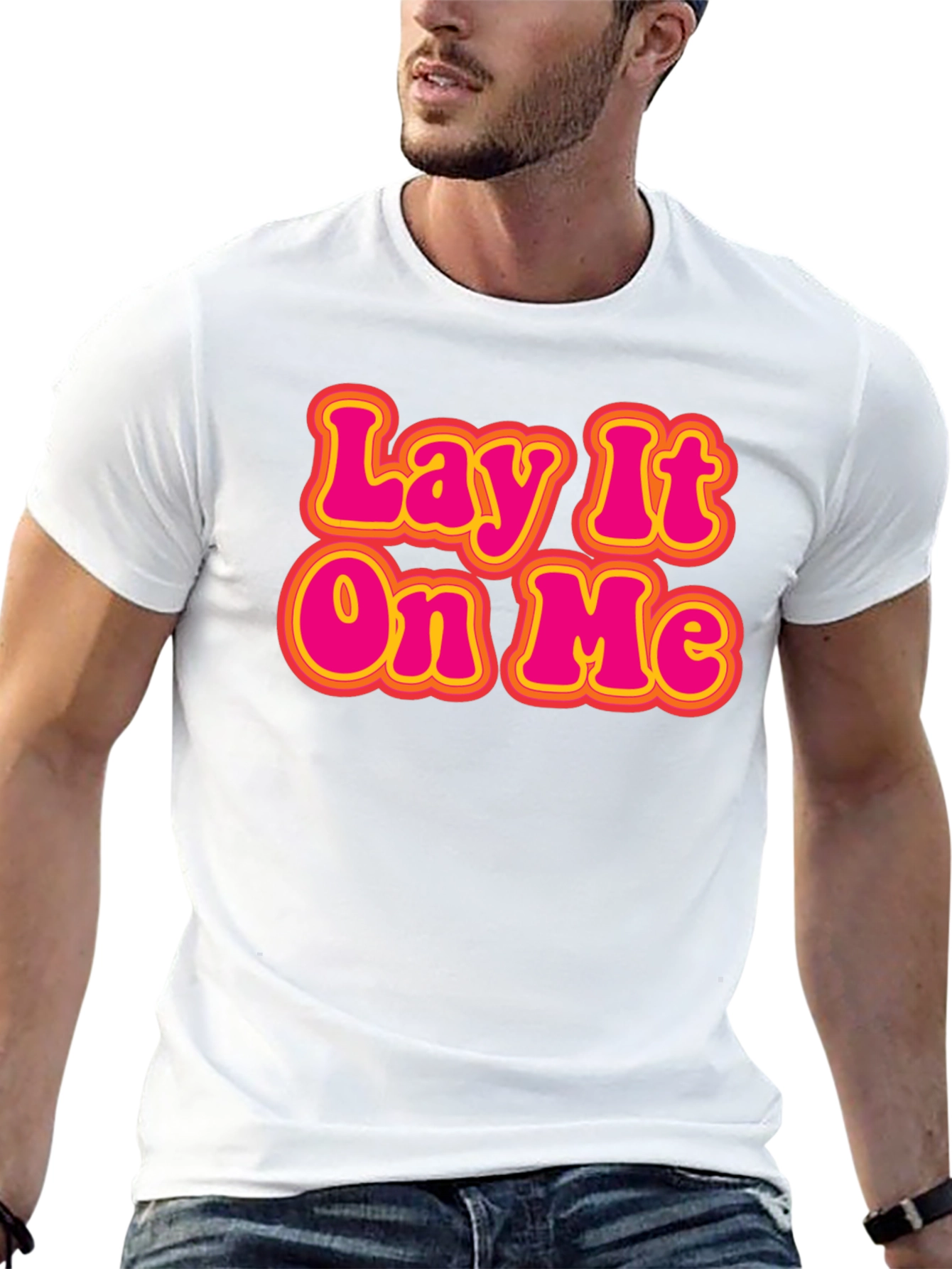 Black Lay It On Me Retro Graphic T-Shirt view 13